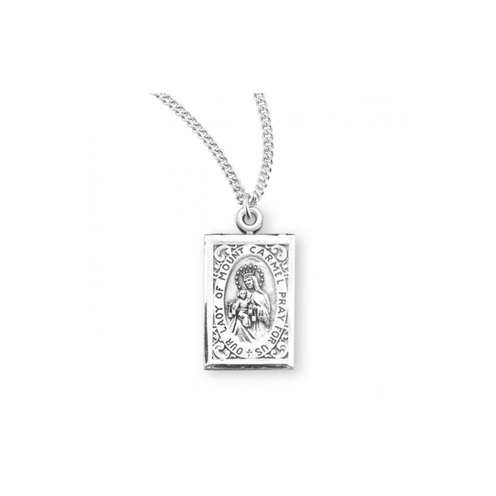 Our Lady of Mount Carmel Sterling Silver Scapular Medal - Image 3