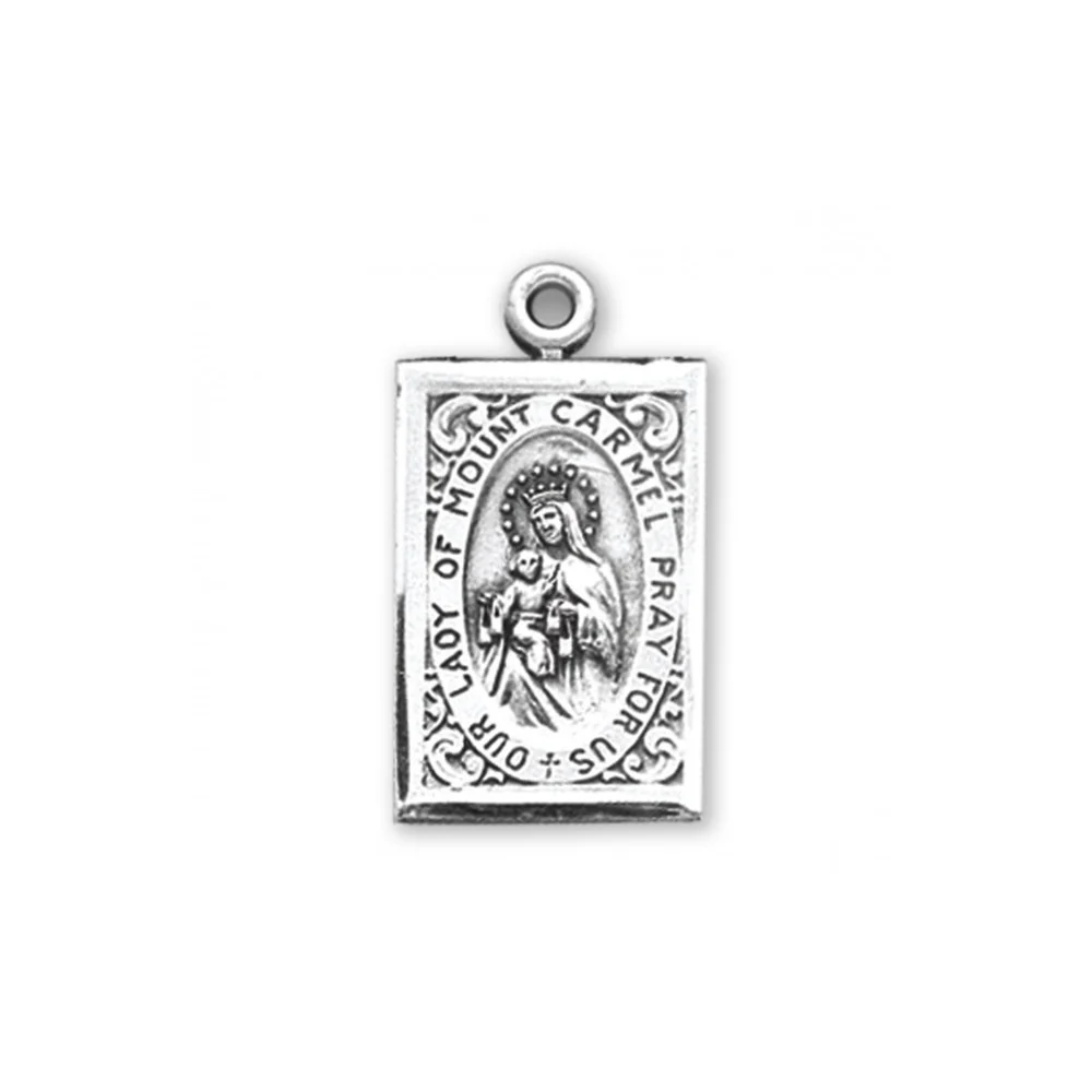 Our Lady of Mount Carmel Sterling Silver Scapular Medal - Image 4