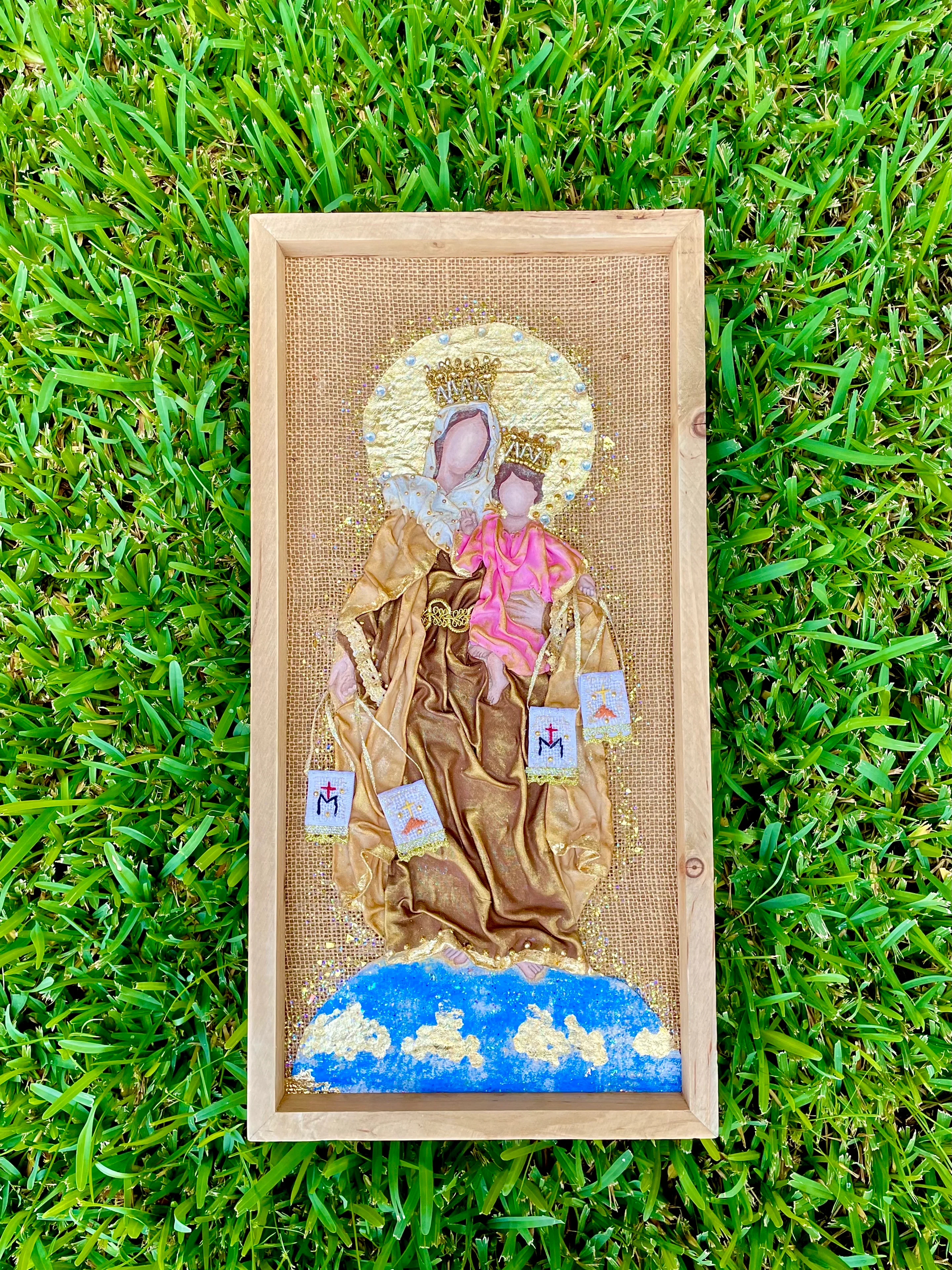 Our Lady of Mt. Carmel Handcrafted Framed Art - Multiple Sizes