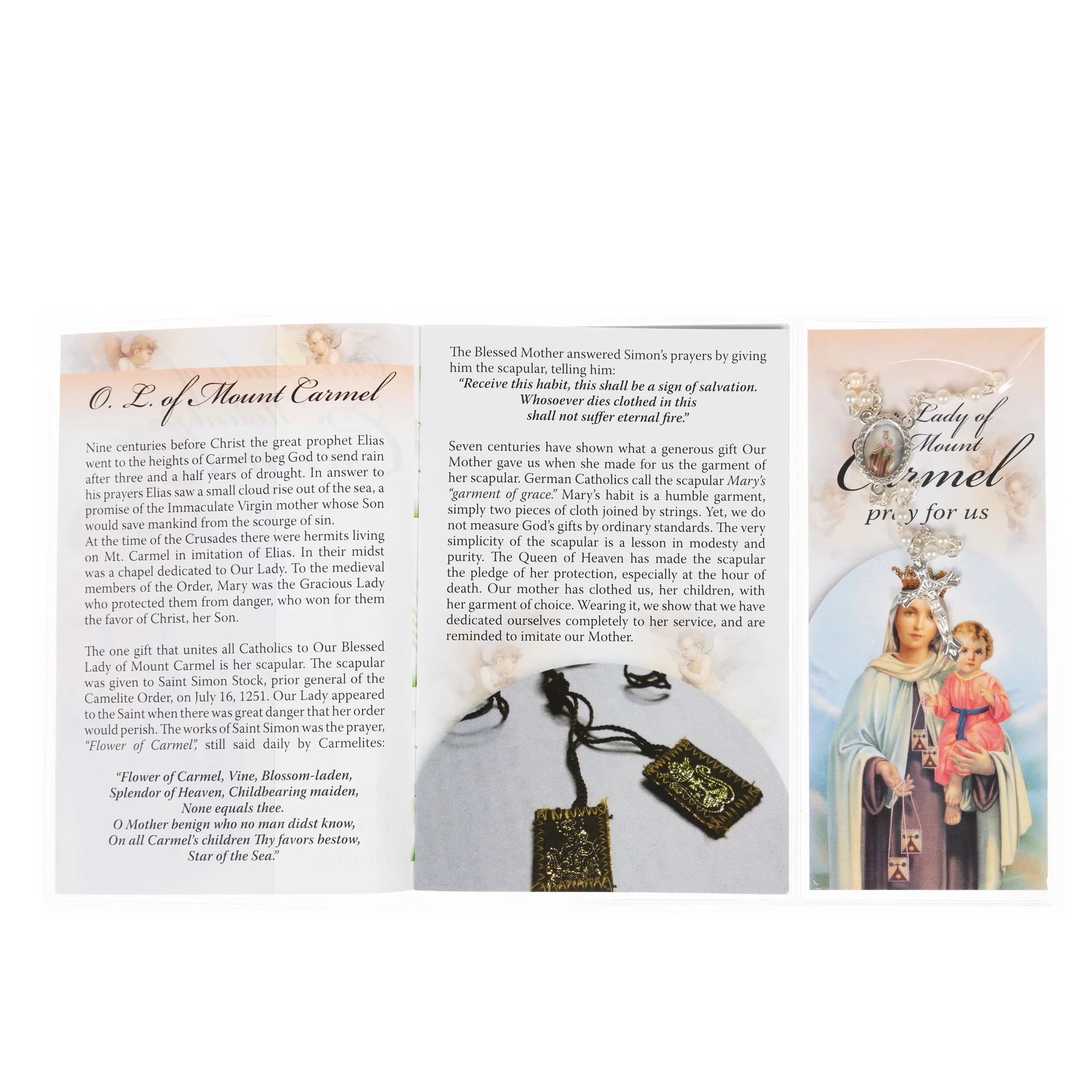 Our Lady of Mt. Carmel Rosary, Booklet, & Bookmark Set - Image 2