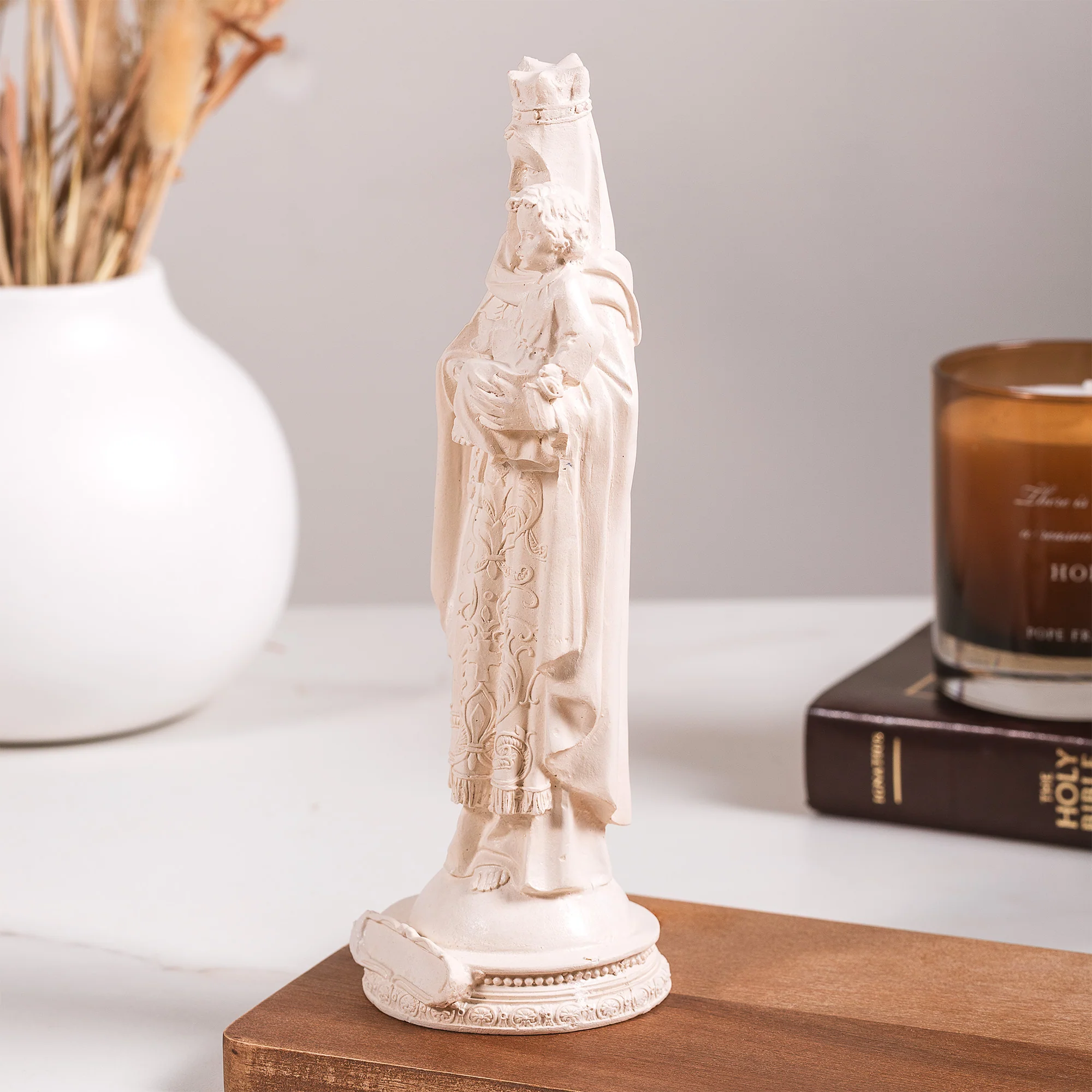 Our Lady of Mt. Carmel Statue - White or Hand Painted - 9"