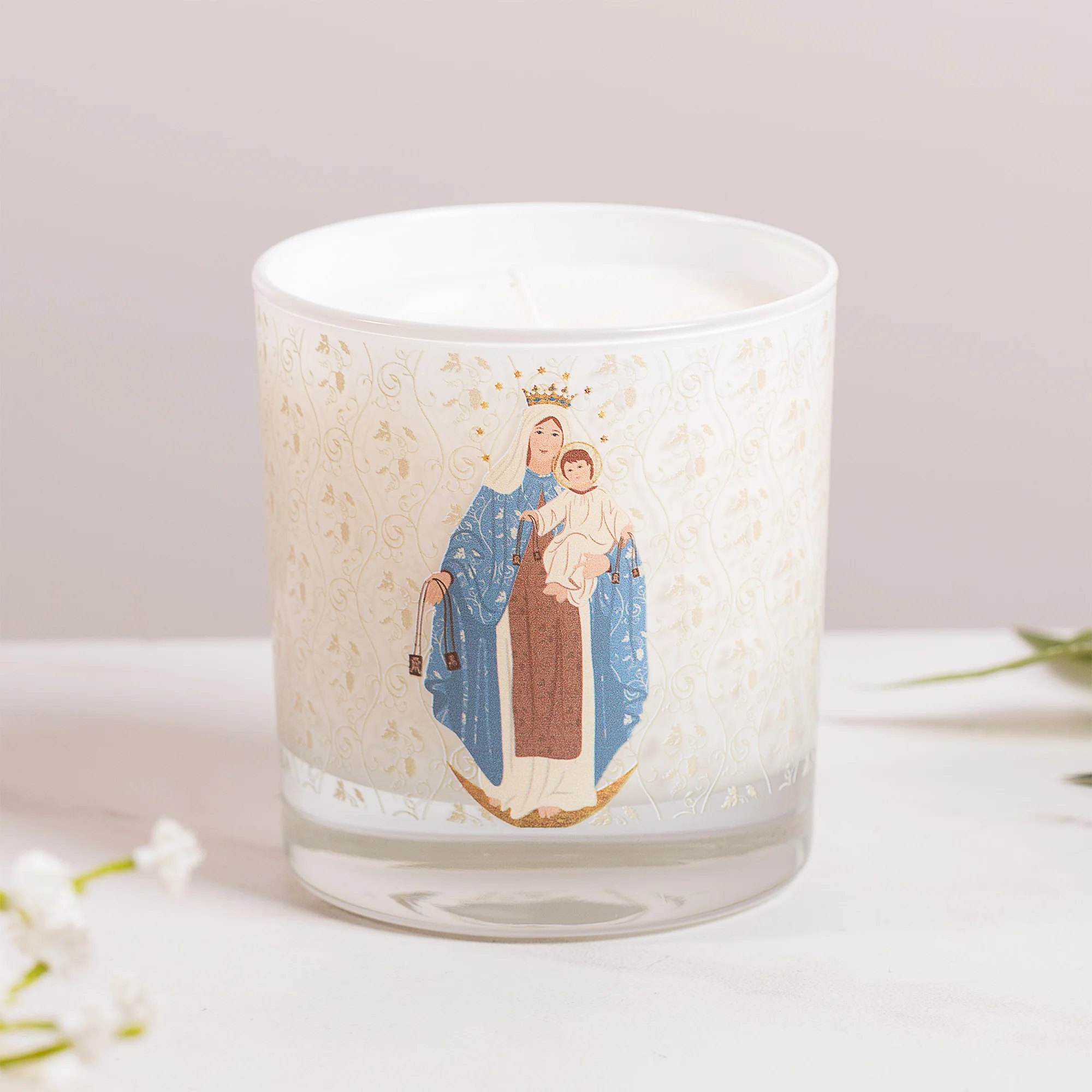 Our Lady of Mt. Carmel Toile Candle