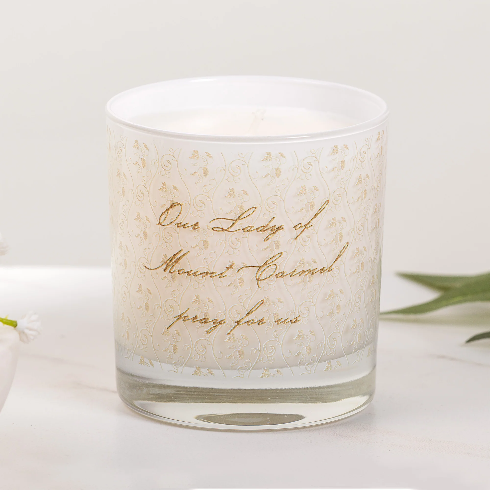 Our Lady of Mt. Carmel Toile Candle - Image 2
