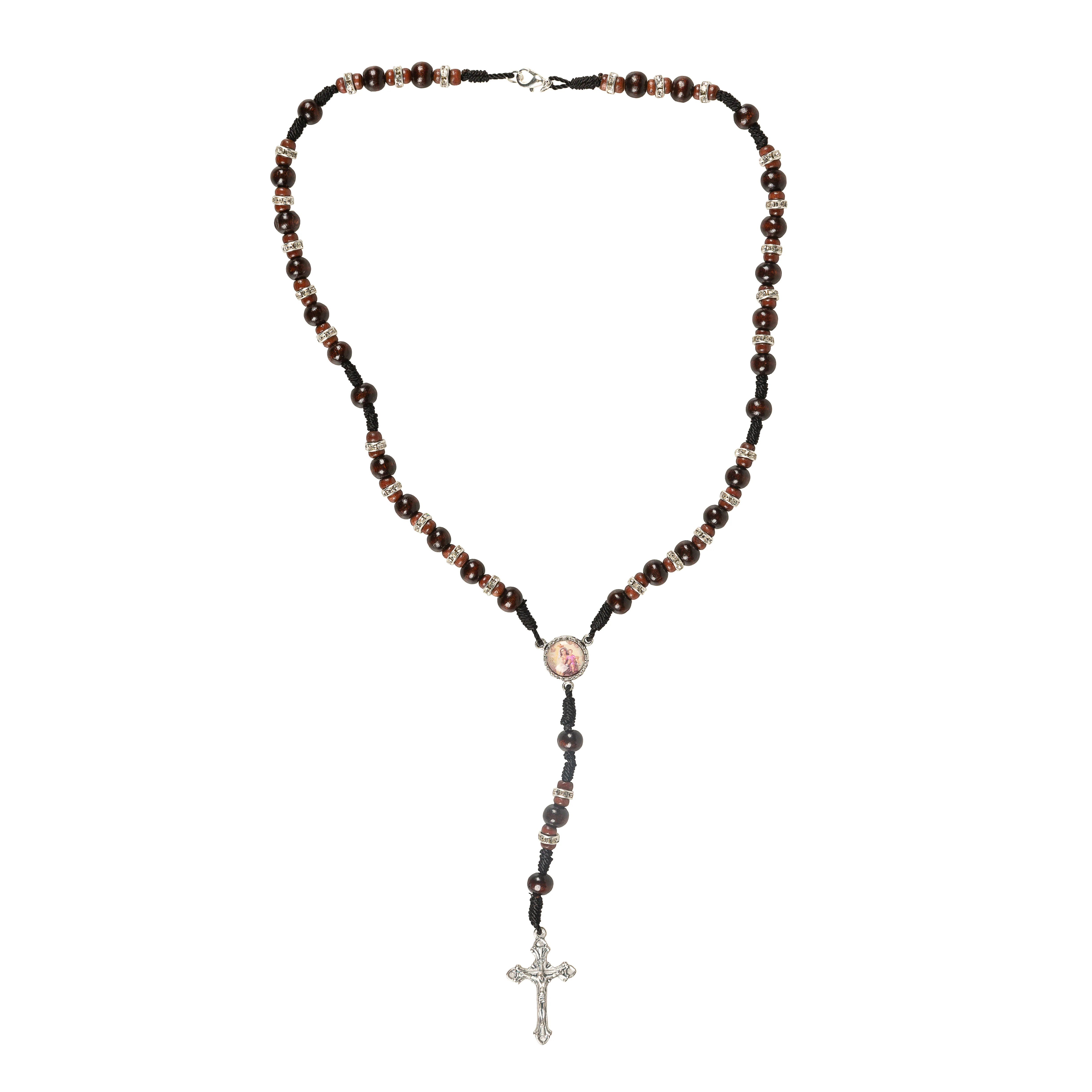 Our Lady of Mt. Carmel Wood Bead Rosary