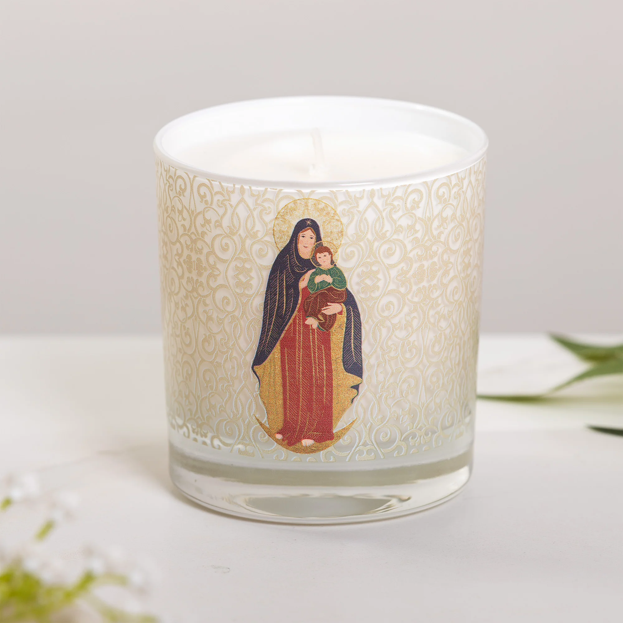 Our Lady of Perpet Help Toile Candle