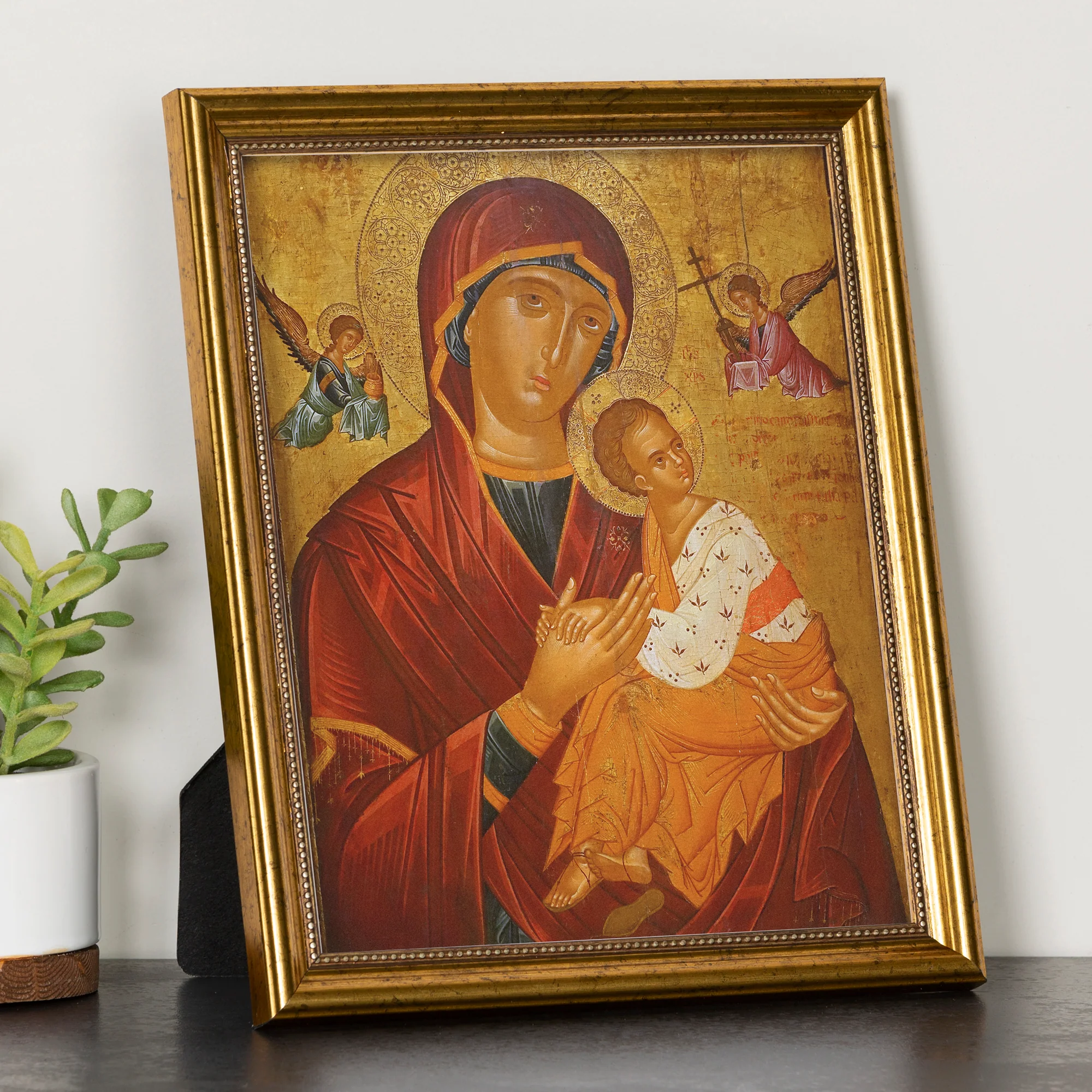 Our Lady of Perpetual Help Antique Gold Framed Print - Multiple Sizes