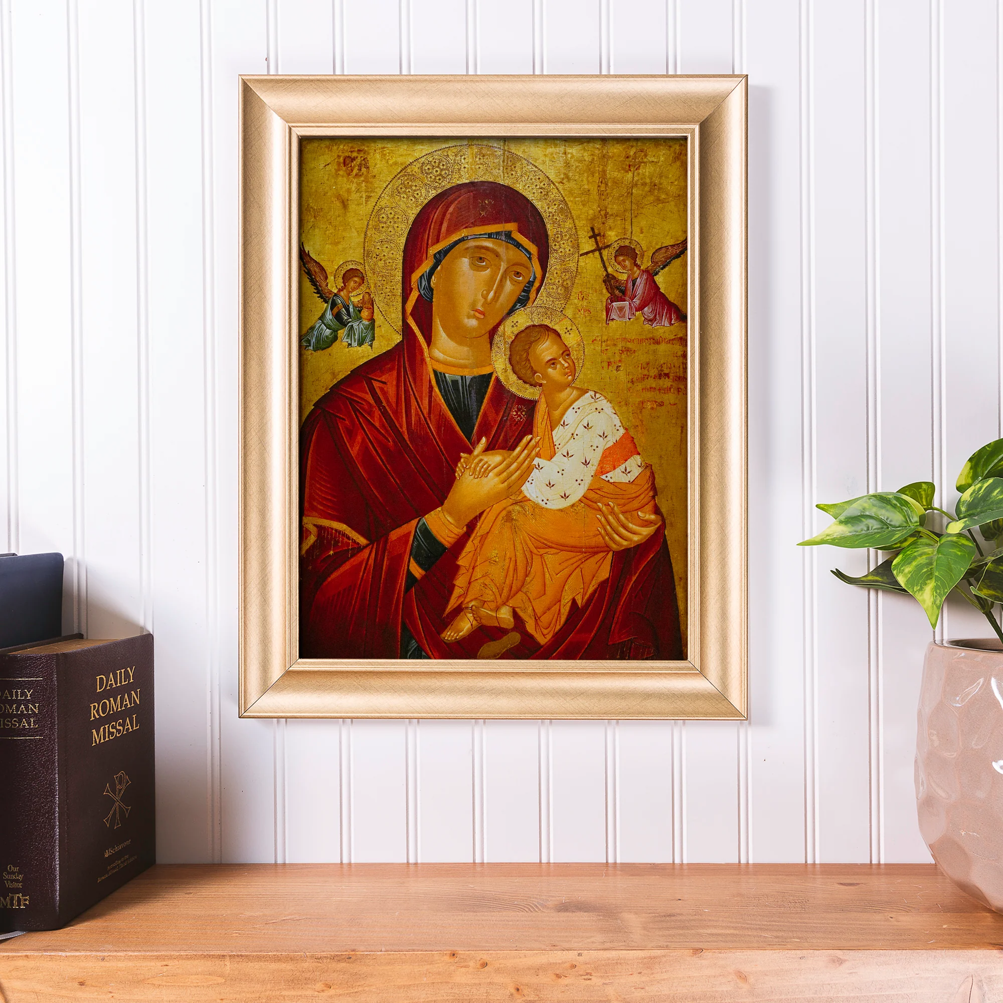 Our Lady of Perpetual Help Antique Gold Framed Print - Multiple Sizes - Image 3