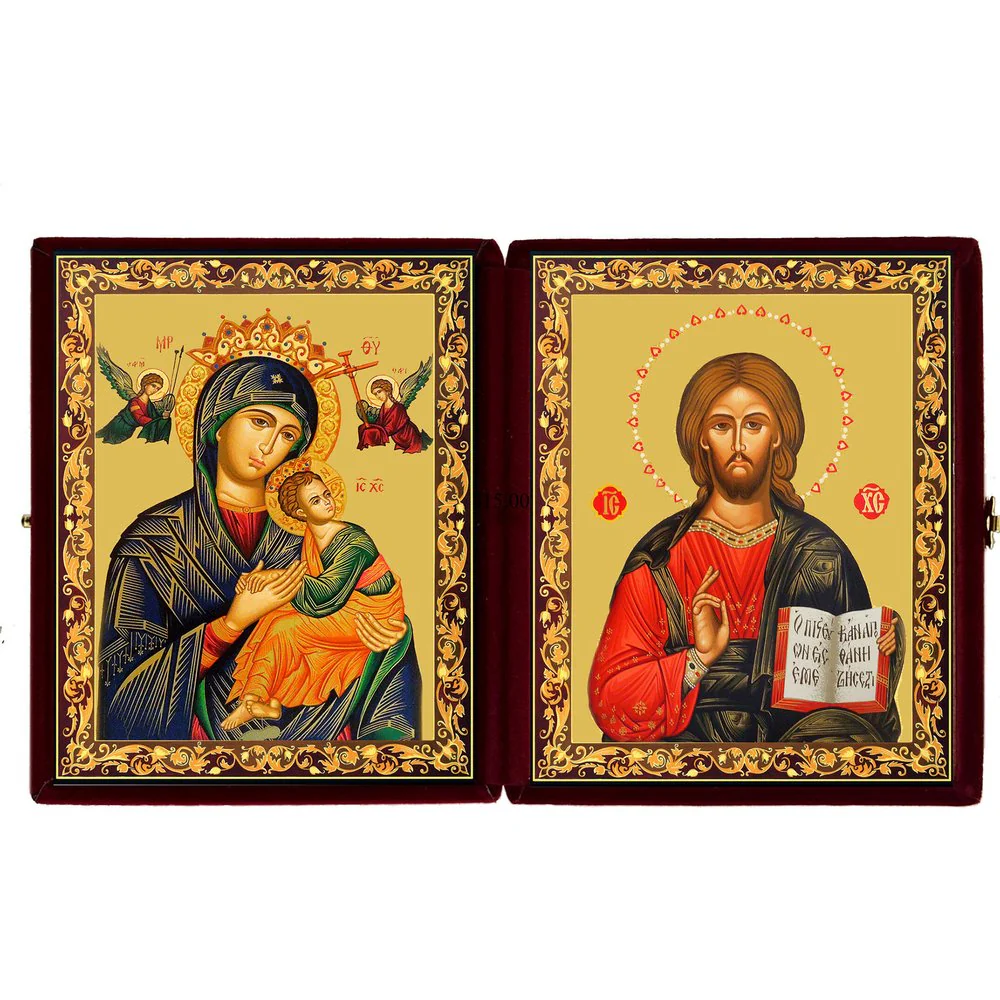 Our Lady of Perpetual Help & Christ the Teacher Icon Diptych