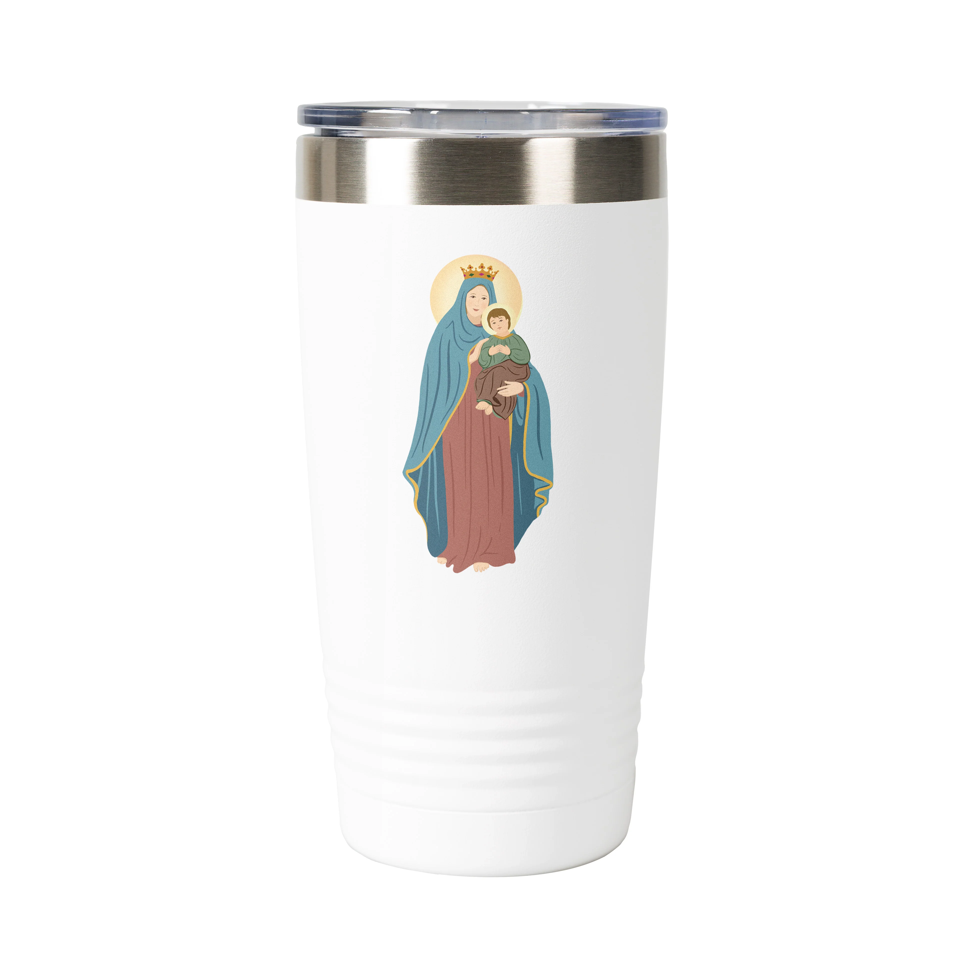 Our Lady of Perpetual Help Personalized 20 oz. White Tumbler - Image 2