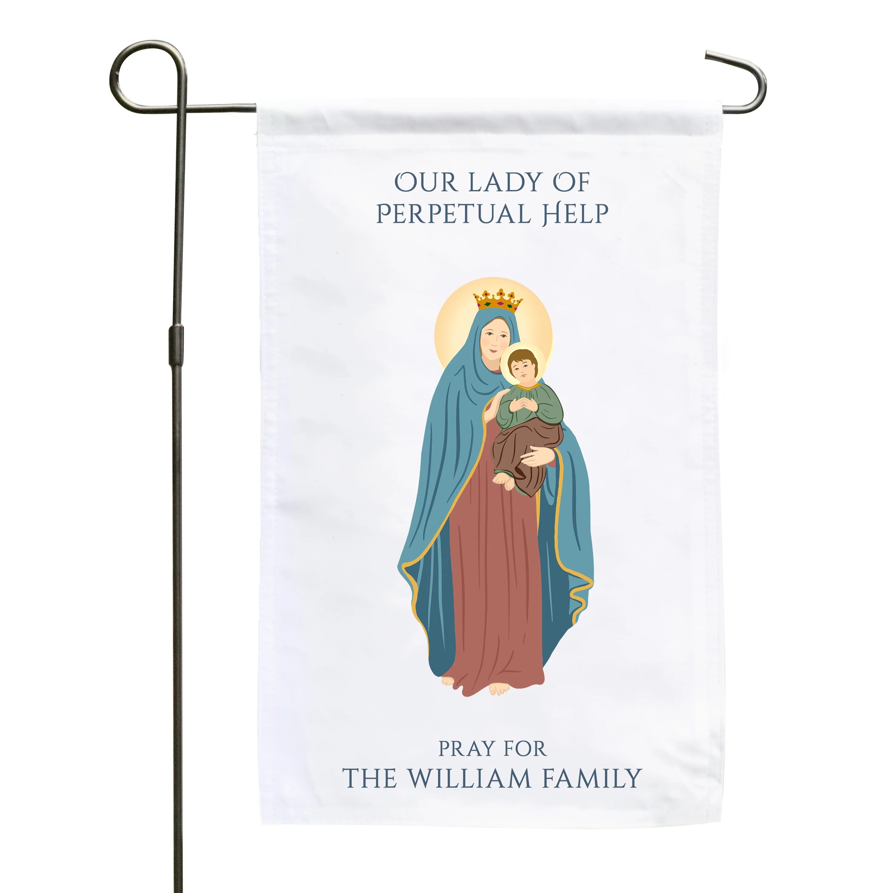 Our Lady of Perpetual Help Personalized Garden Flag - Image 2