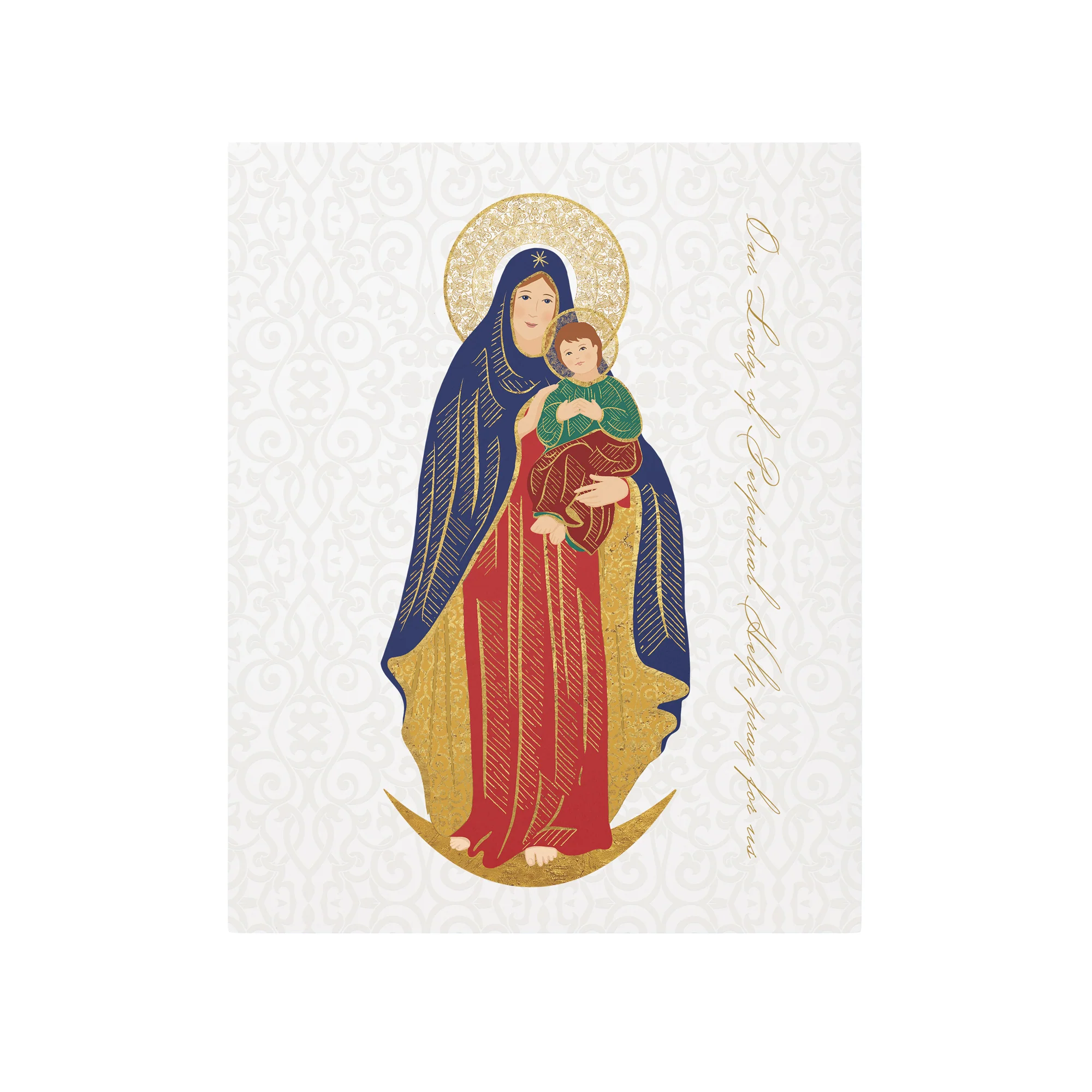 Our Lady of Perpetual Help Toile Art Plaque - 8" x 10" - Image 2