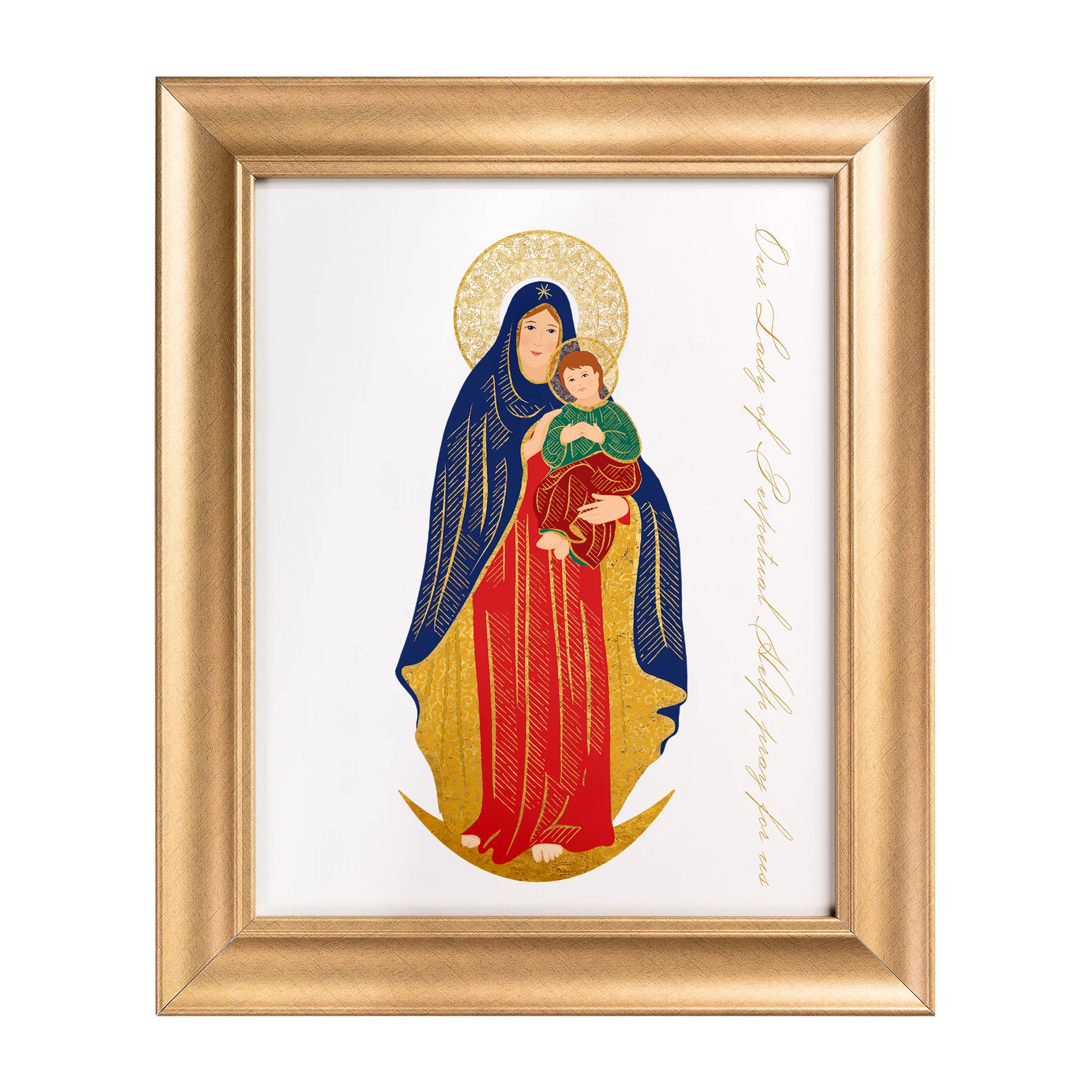 Our Lady of Perpetual Help Toile Framed Art Print - 11" x 14" - Image 2