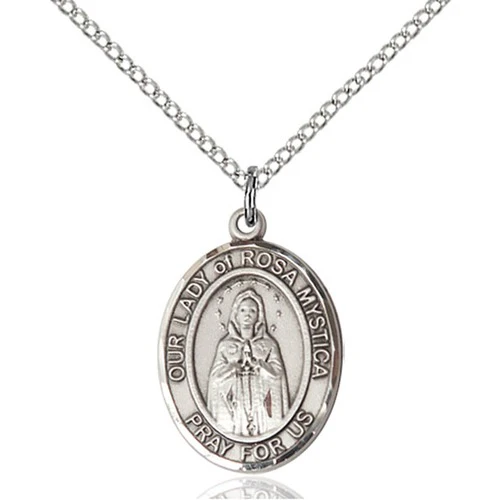 Our Lady of Rosa Mystica Pendant, Bliss, Sterling Silver