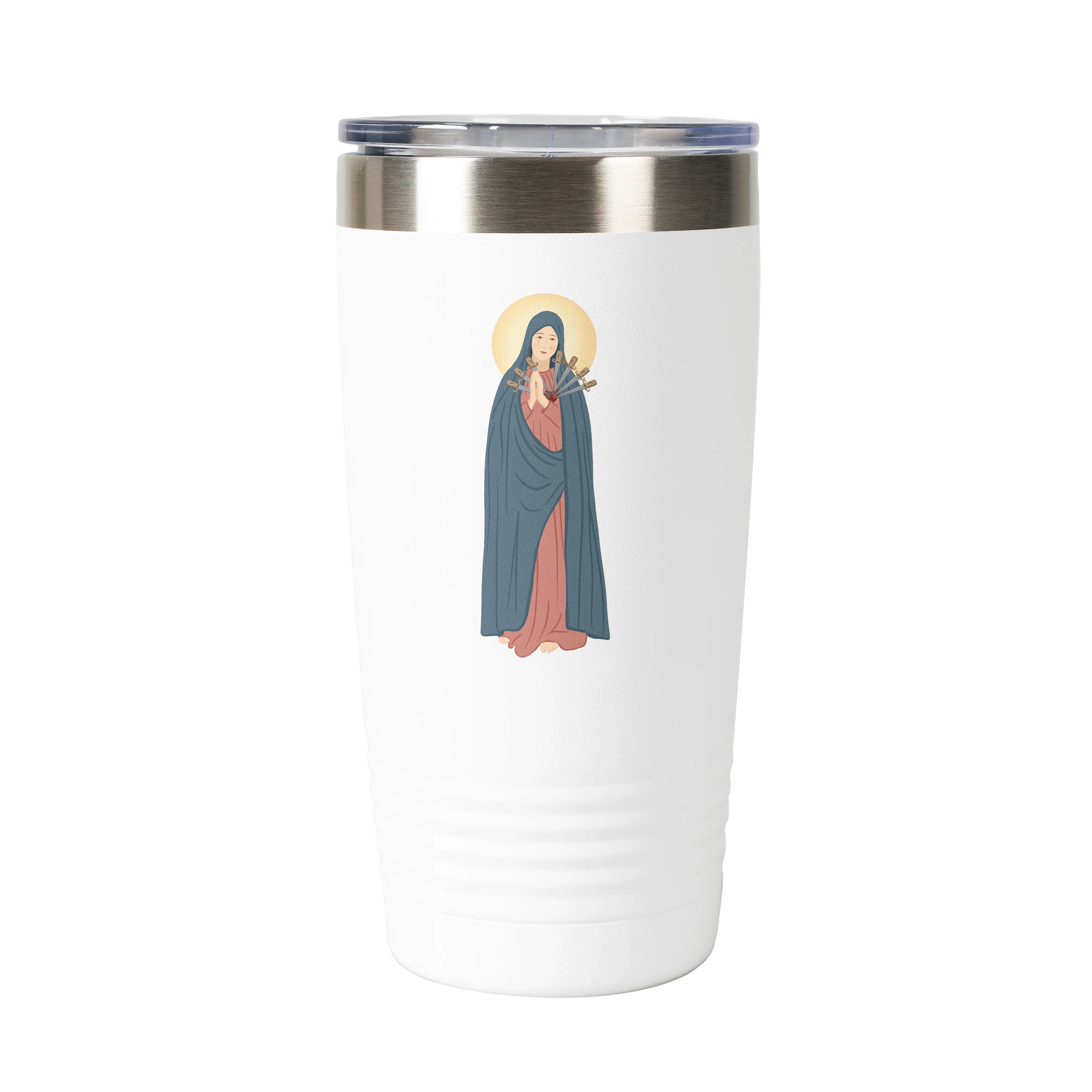Our Lady of Sorrows Personalized 20 oz. White Tumbler - Image 2