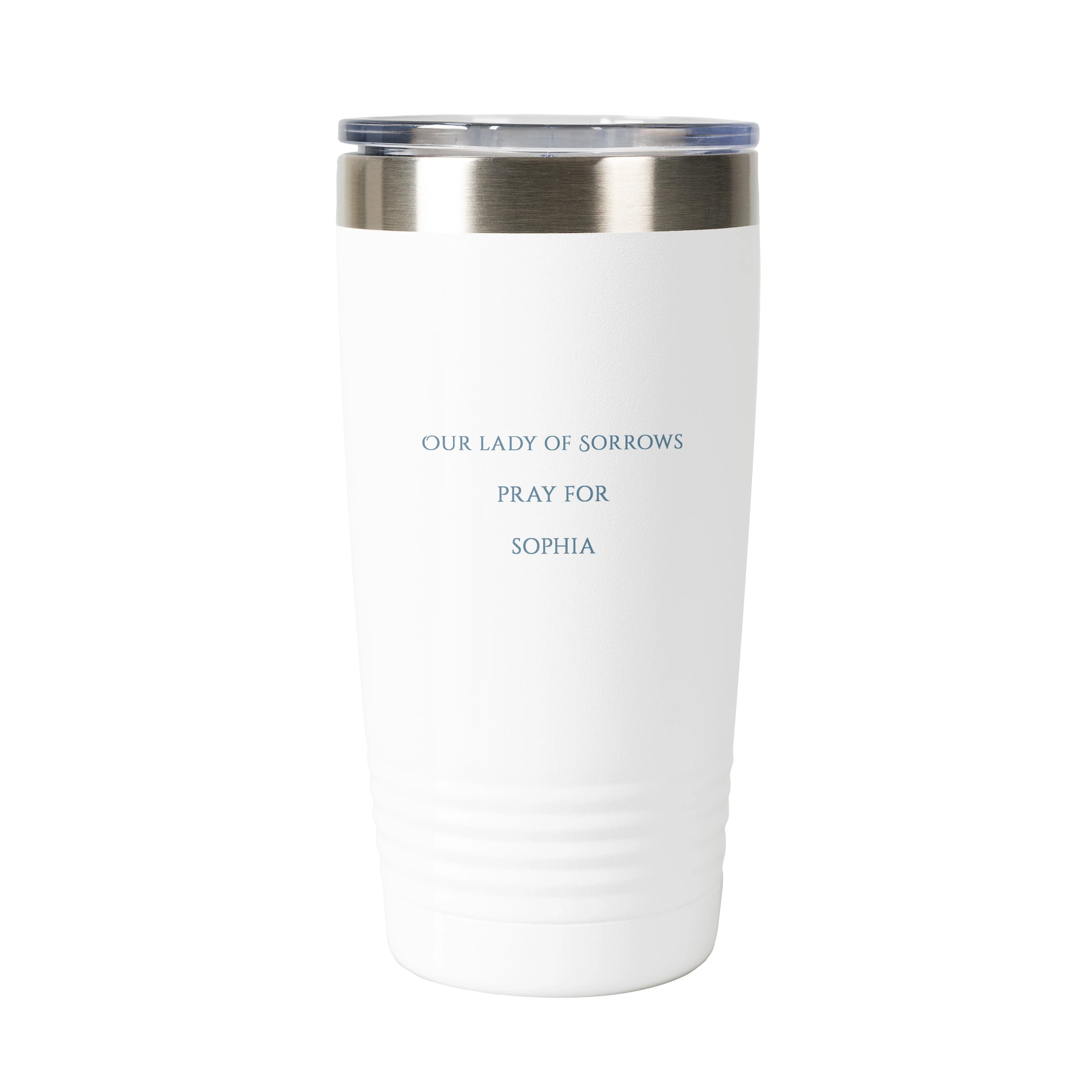 Our Lady of Sorrows Personalized 20 oz. White Tumbler - Image 3