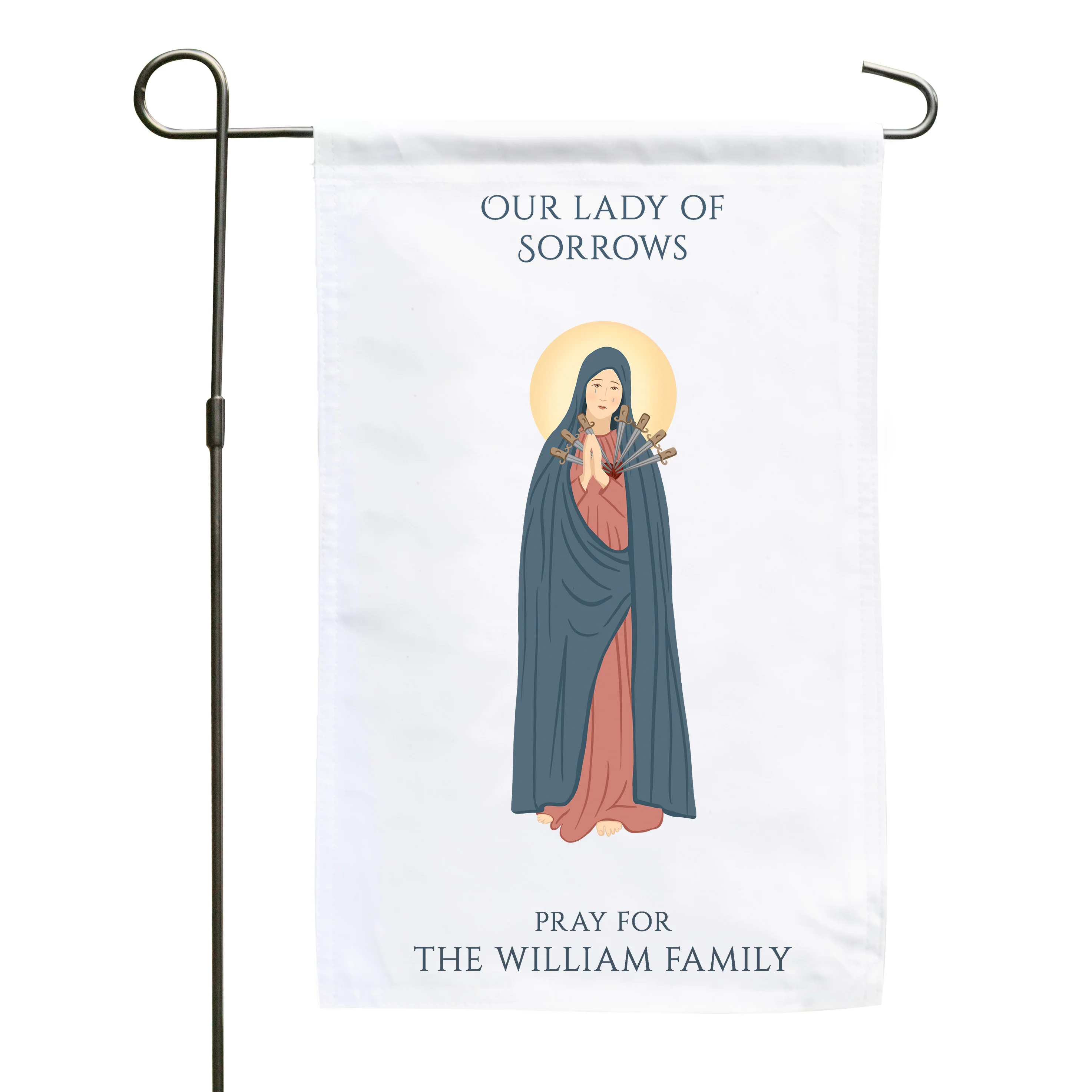 Our Lady of Sorrows Personalized Garden Flag - Image 2