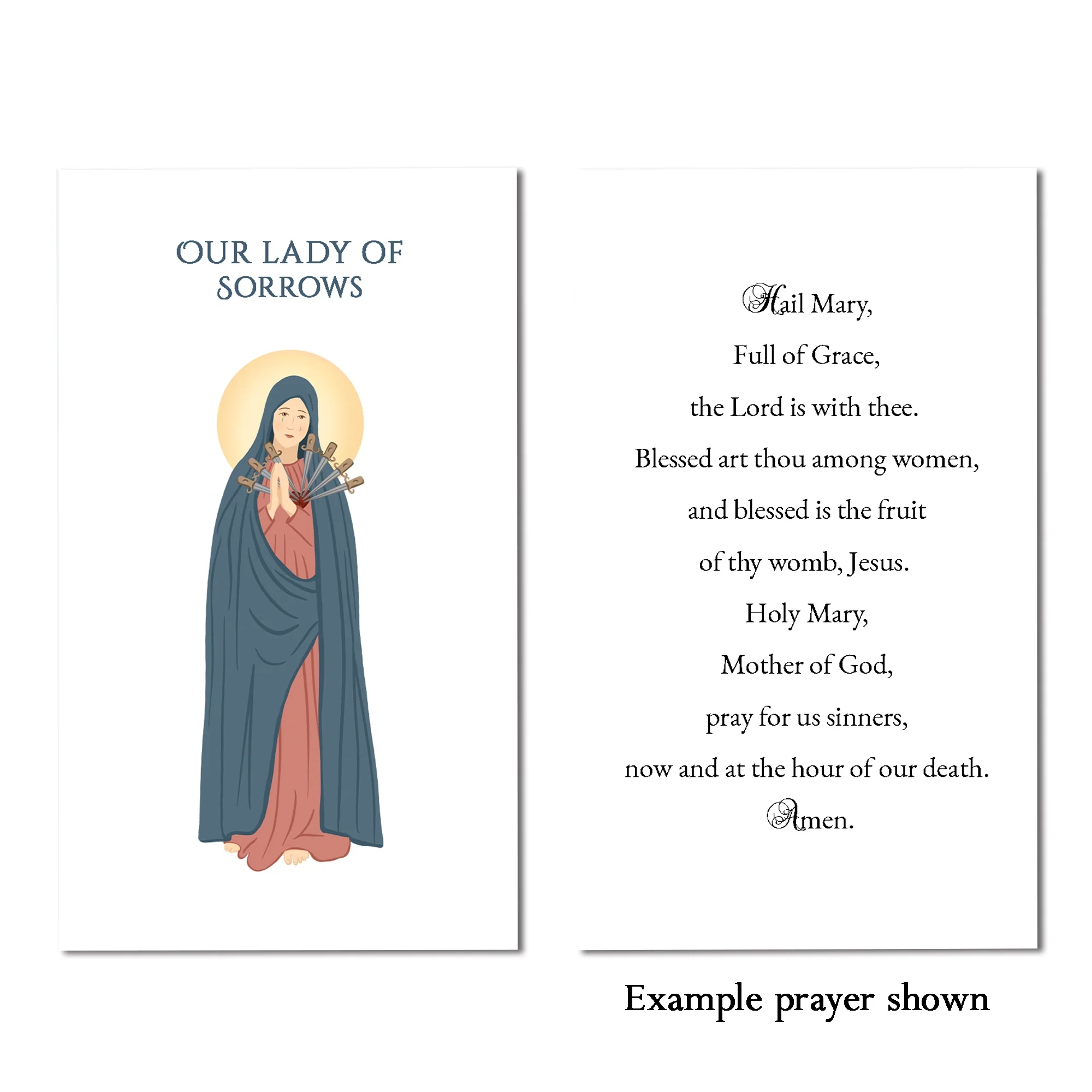 Our Lady of Sorrows Personalized Prayer Card - Image 2