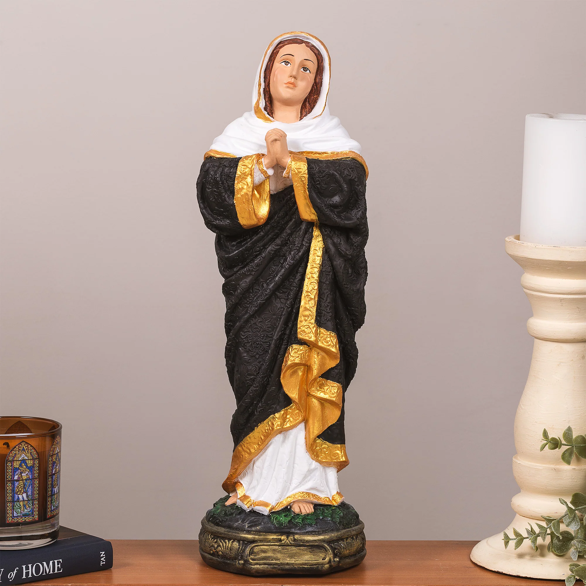 Our Lady of Sorrows Statue - White or Hand Painted -16" - Image 5