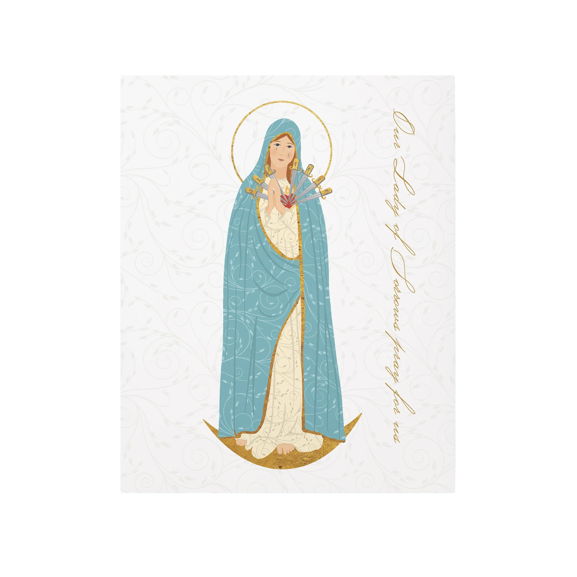 Our Lady of Sorrows Toile Art Plaque - 8" x 10" - Image 2