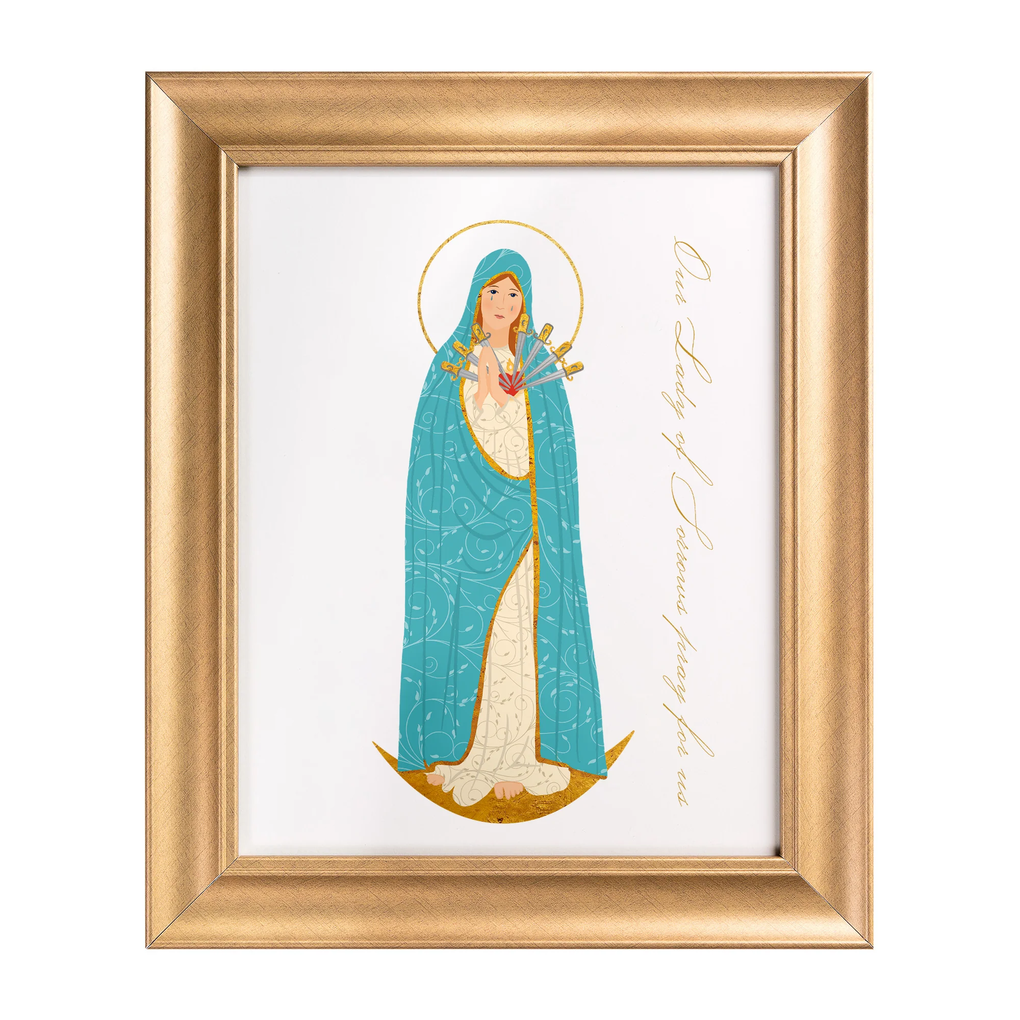Our Lady of Sorrows Toile Framed Art Print - 11" x 14" - Image 2