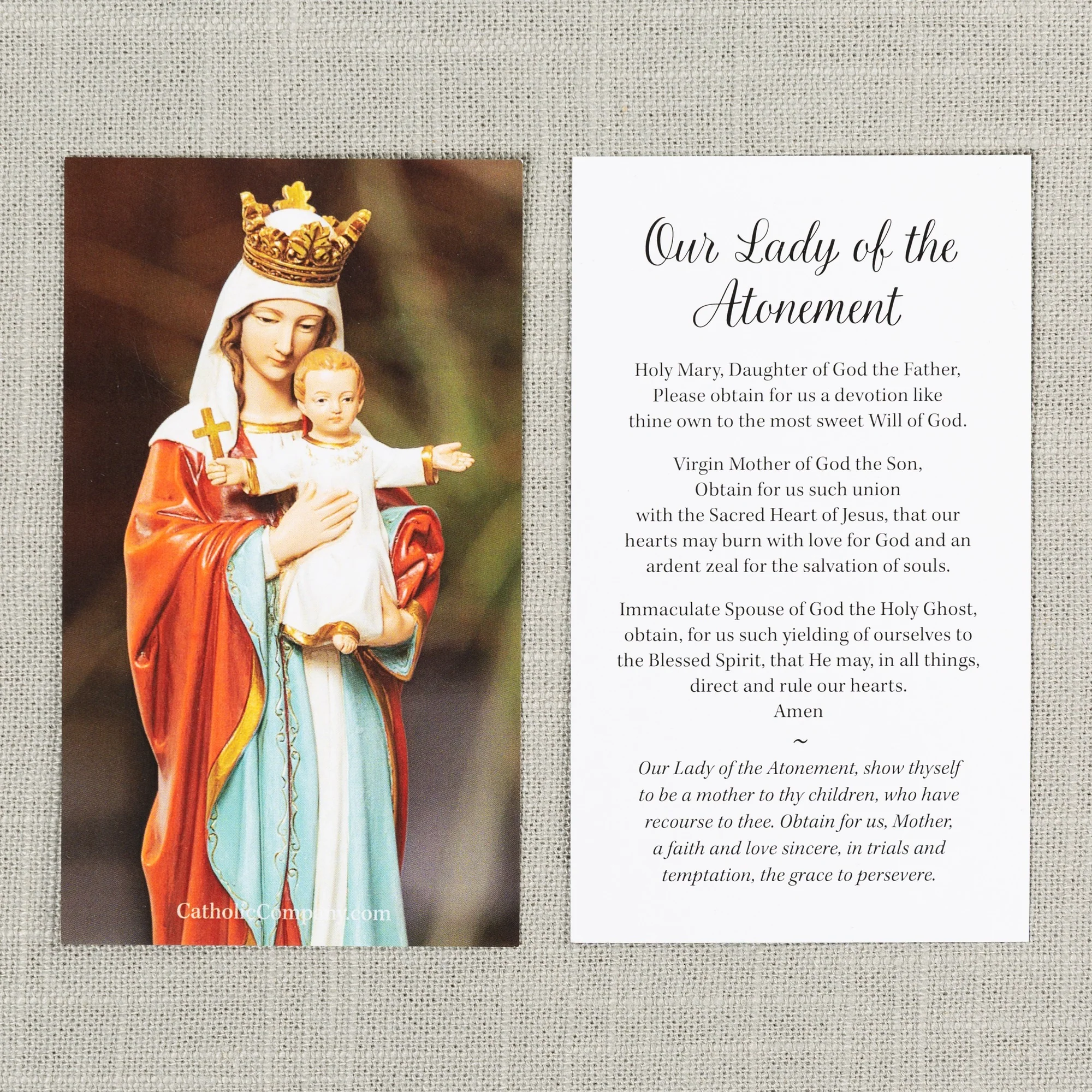 Our Lady of the Atonement Prayer Card
