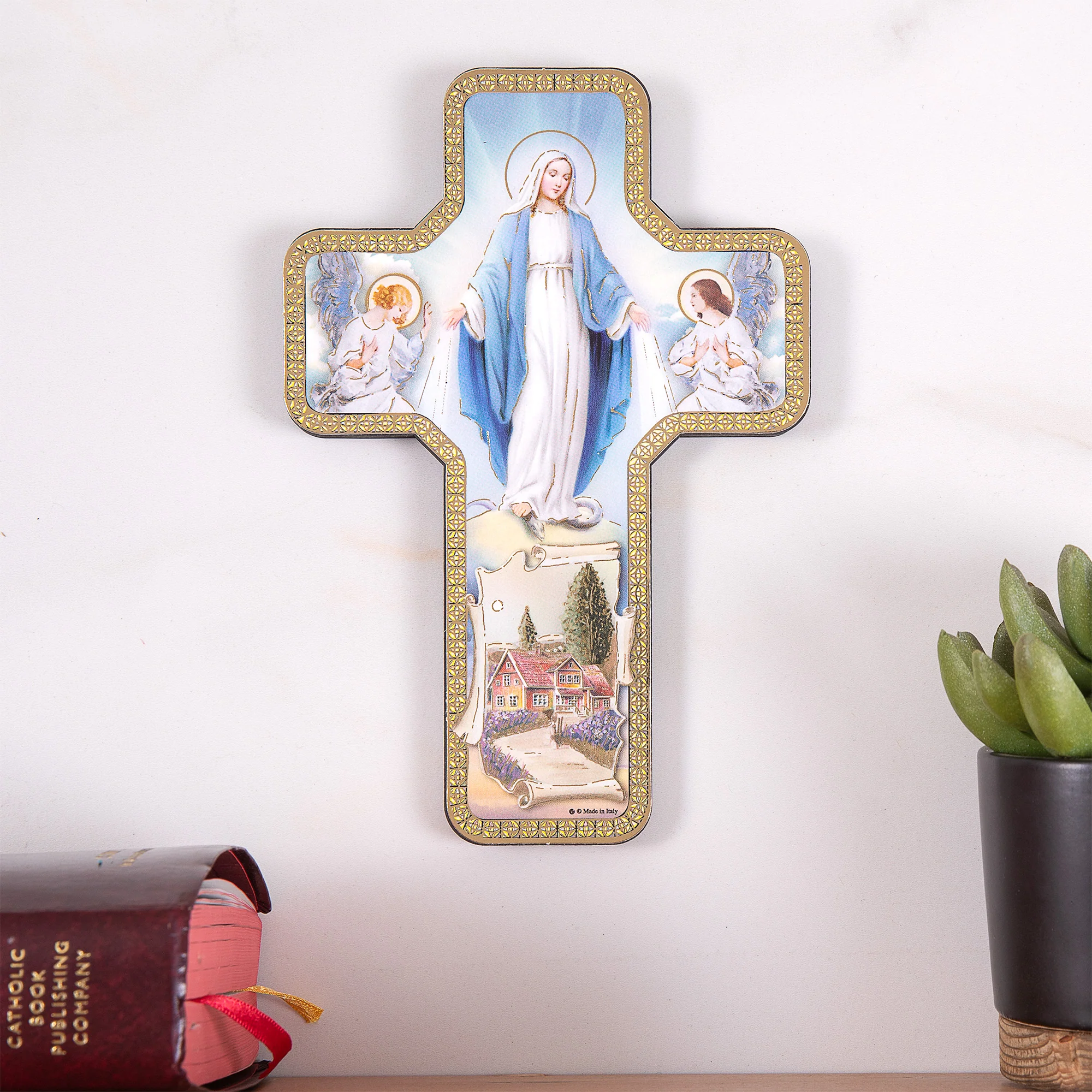 Our Lady of the Miraculous Medal Home Blessing Wall Cross - 7"