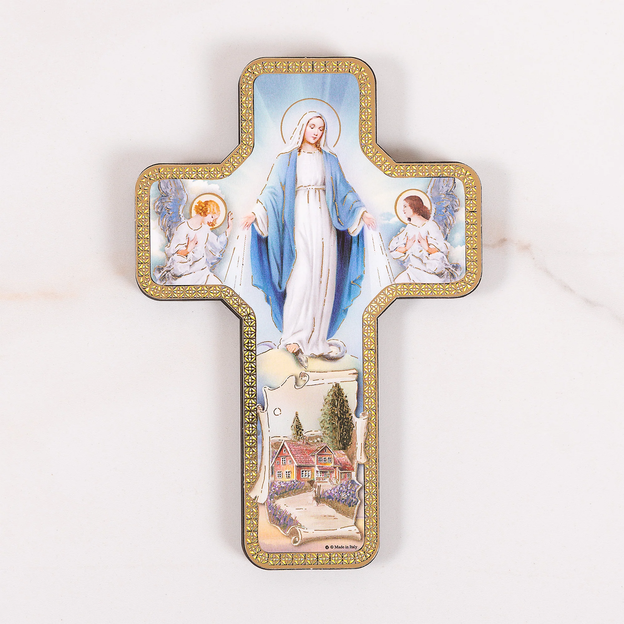 Our Lady of the Miraculous Medal Home Blessing Wall Cross - 7" - Image 2