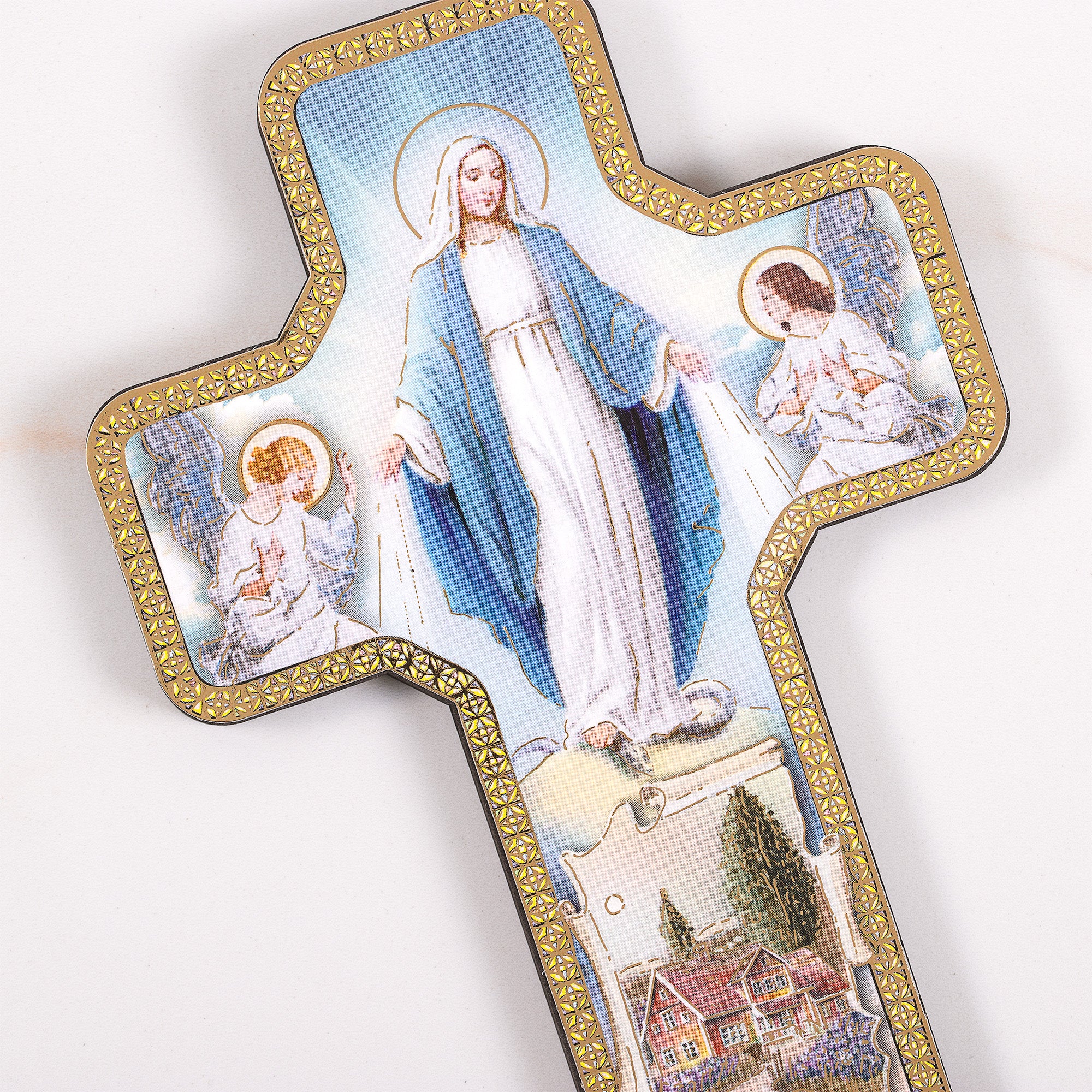 Our Lady of the Miraculous Medal Home Blessing Wall Cross - 7" - Image 3