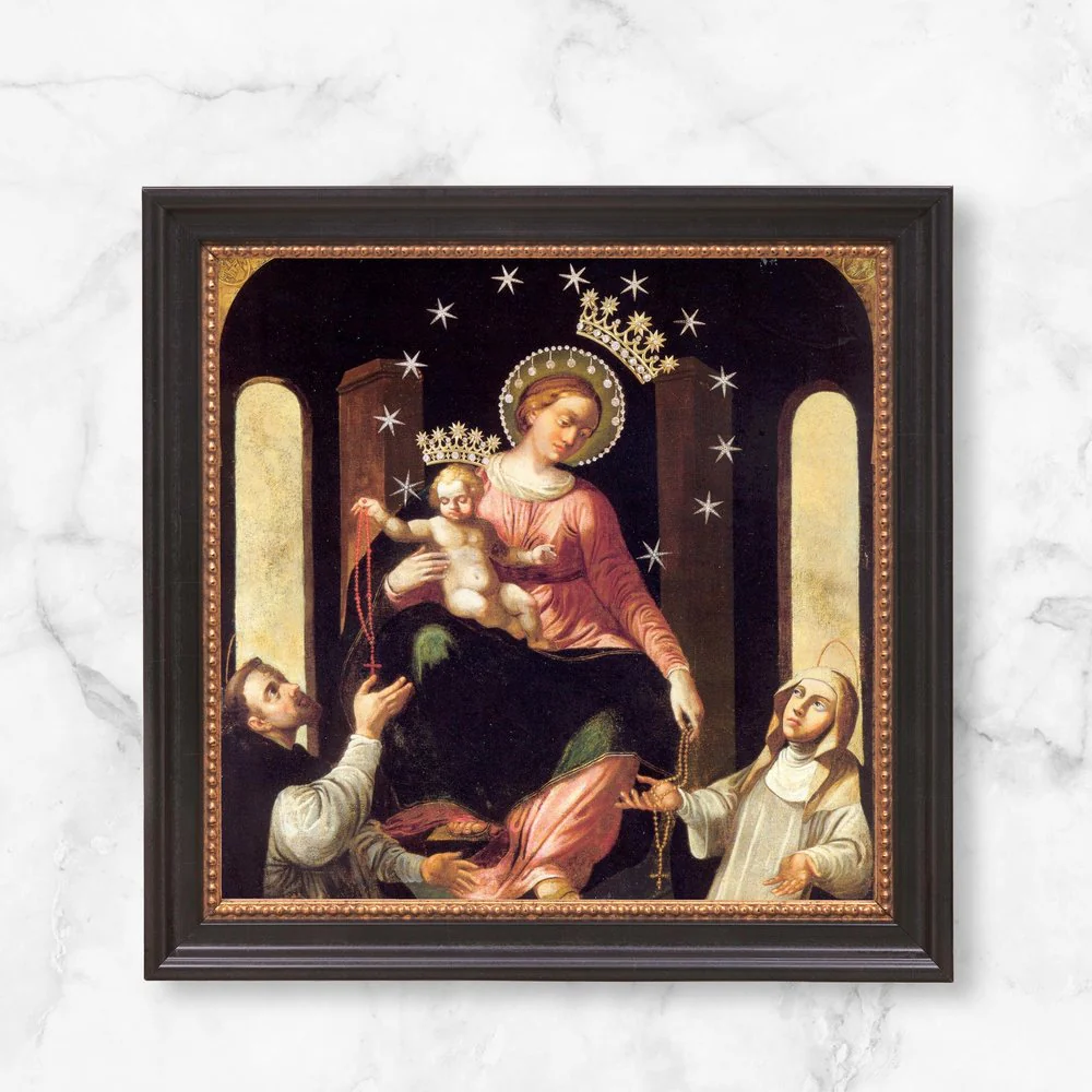 Our Lady of the Rosary of Pompei Framed Canvas - Sacred Mini Collection - Image 10