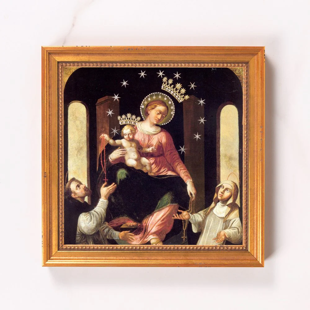 Our Lady of the Rosary of Pompei Framed Canvas - Sacred Mini Collection - Image 6