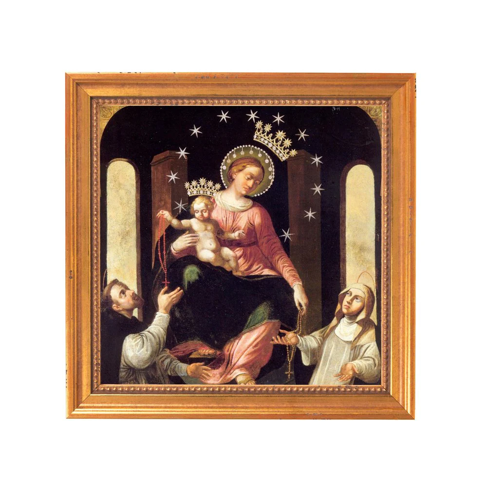 Our Lady of the Rosary of Pompei Framed Canvas - Sacred Mini Collection - Image 7