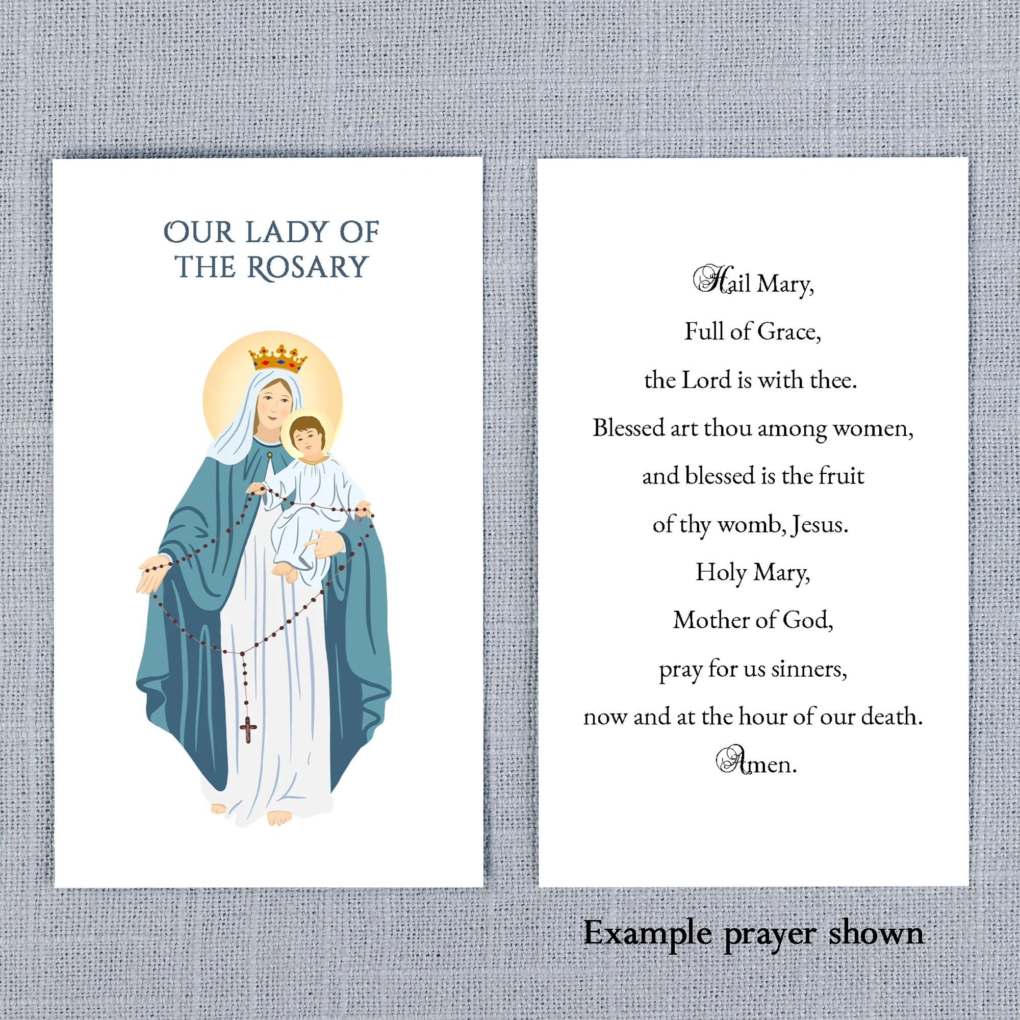 Our Lady of the Rosary Personalized Prayer Card