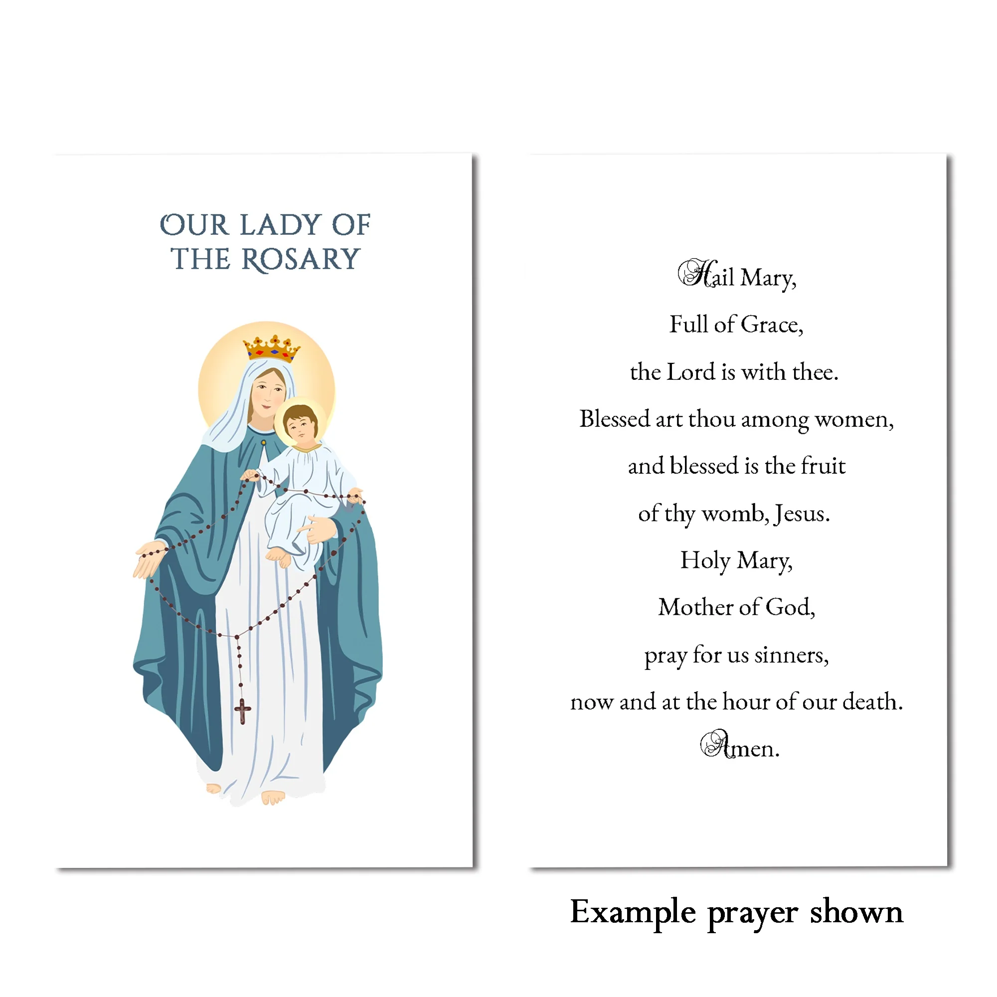 Our Lady of the Rosary Personalized Prayer Card - Image 2