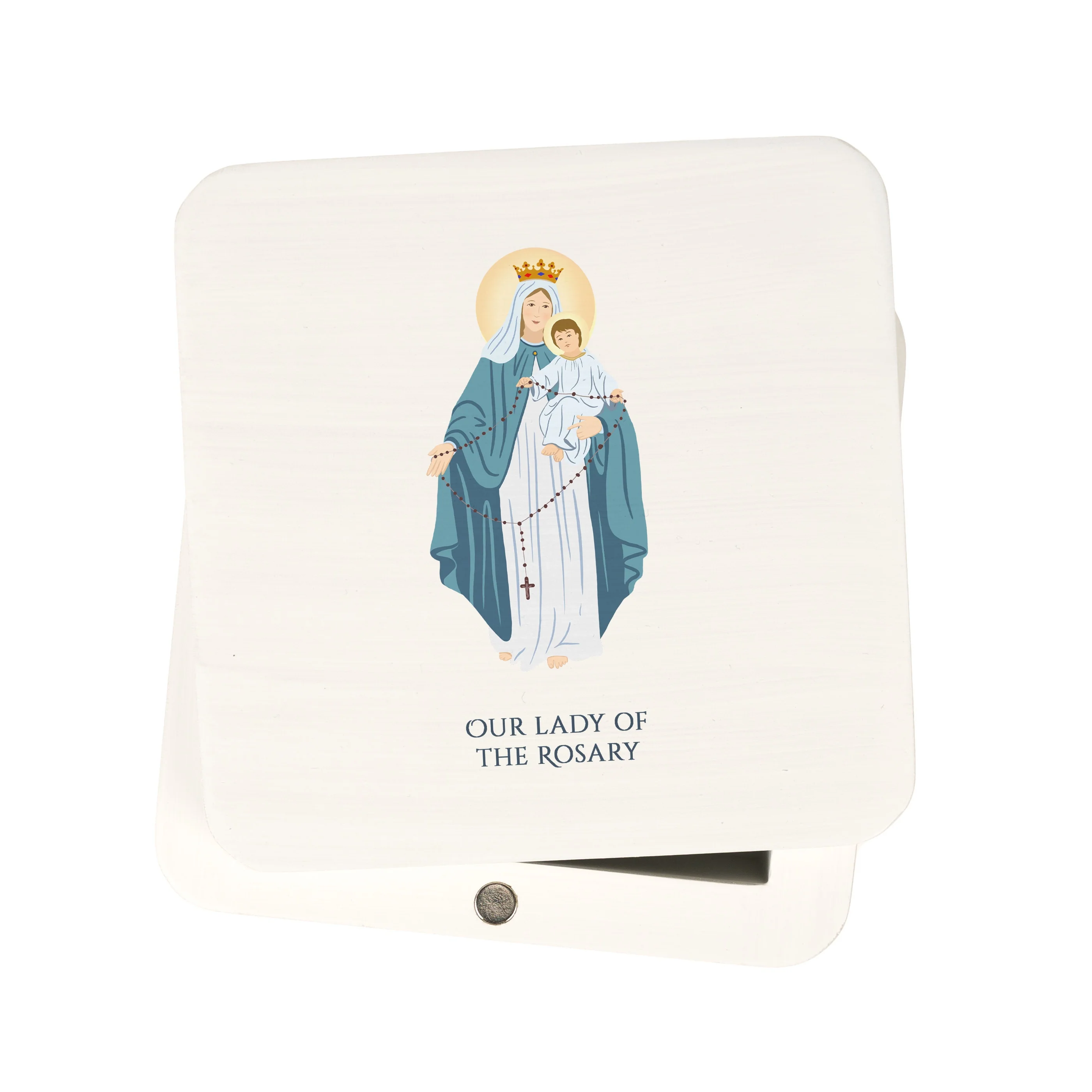 Our Lady of the Rosary White Magnetic box - Image 2