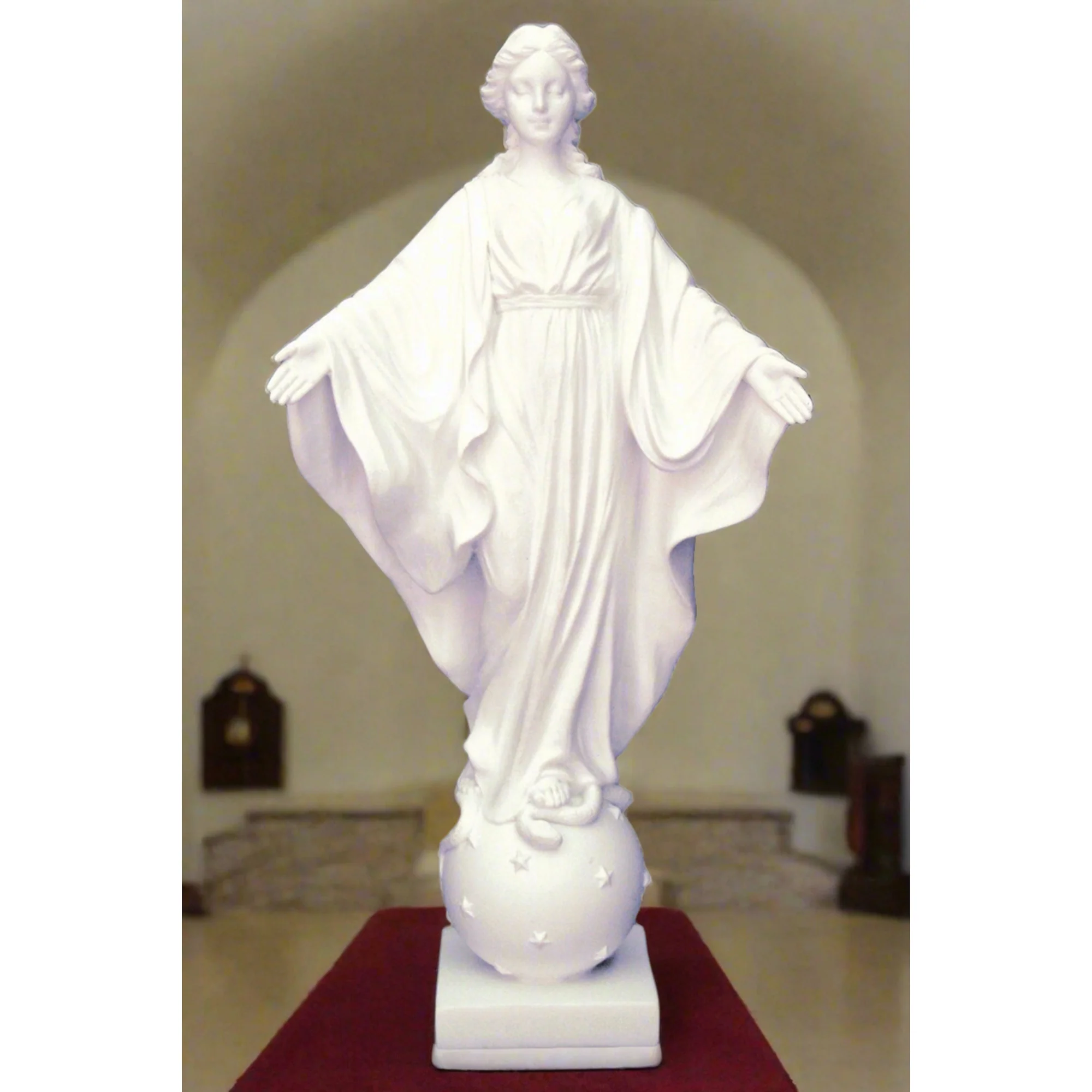 Our Lady Of The Smiles Statue, White, 9"