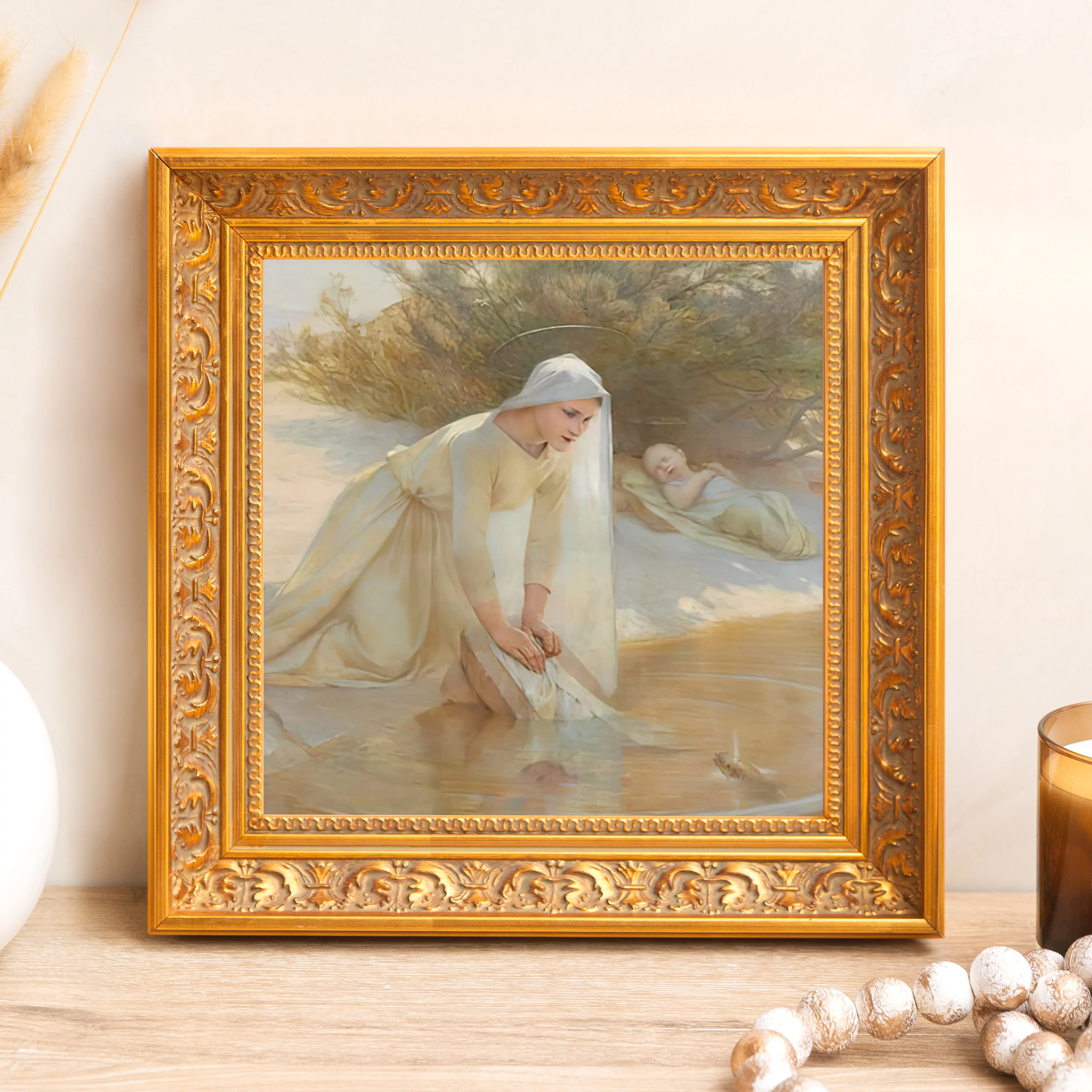 Our Lady of the Waters Framed Canvas - Sacred Mini Collection