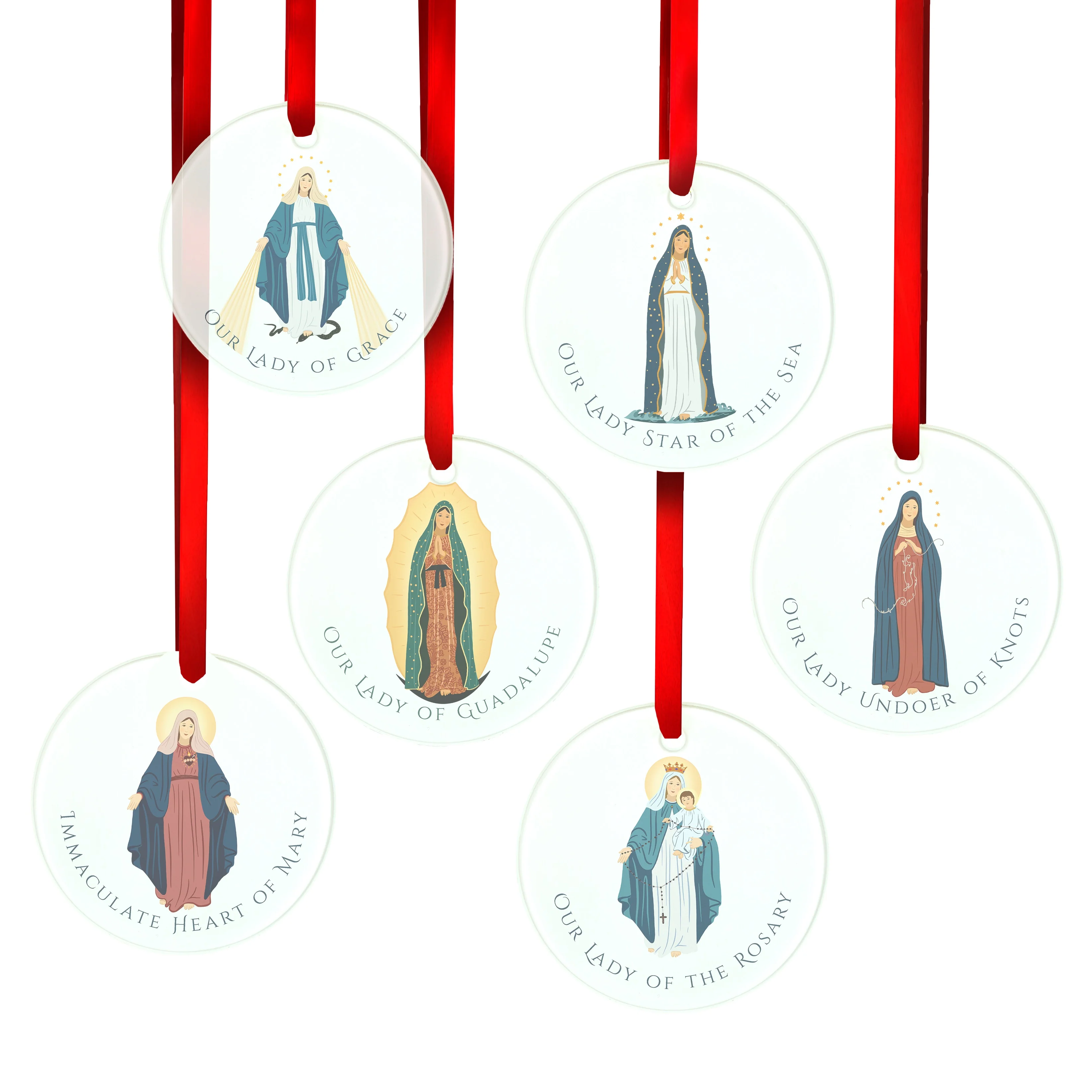 Our Lady Ornaments - Set of 6 - Image 2