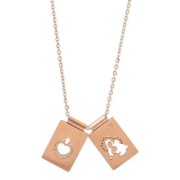 Our Lady & Sacred Heart Rose Gold Scapular Necklace - Image 3