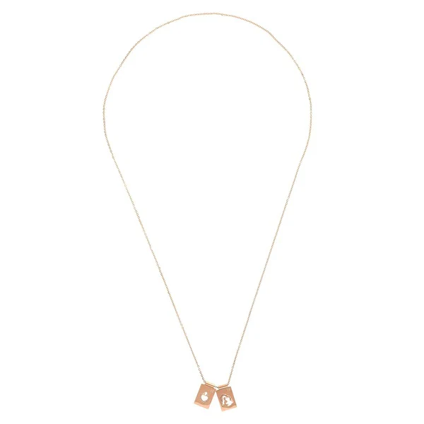 Our Lady & Sacred Heart Rose Gold Scapular Necklace - Image 4