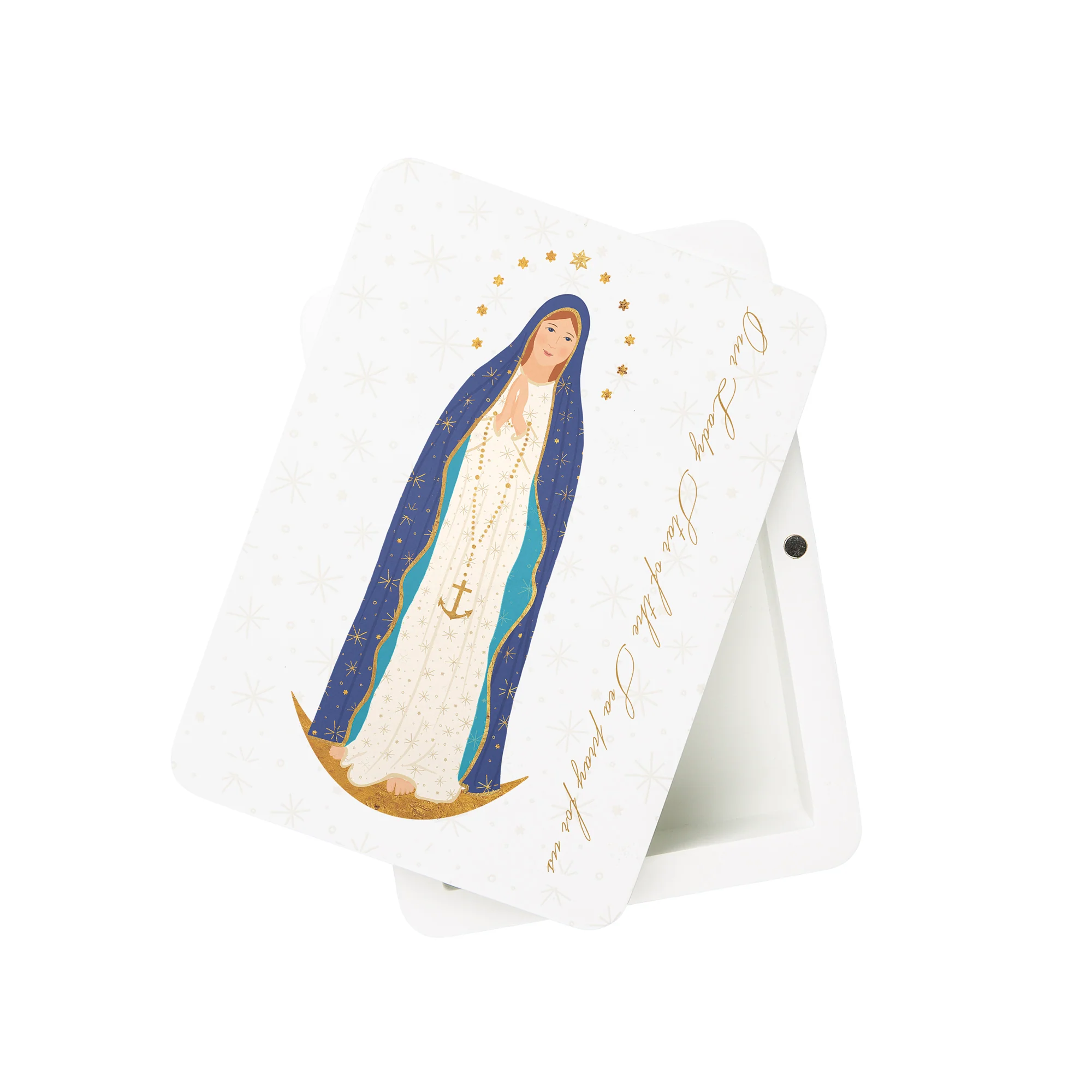 Our Lady Star of Sea Toile Rosary Keepsake Box - Image 2