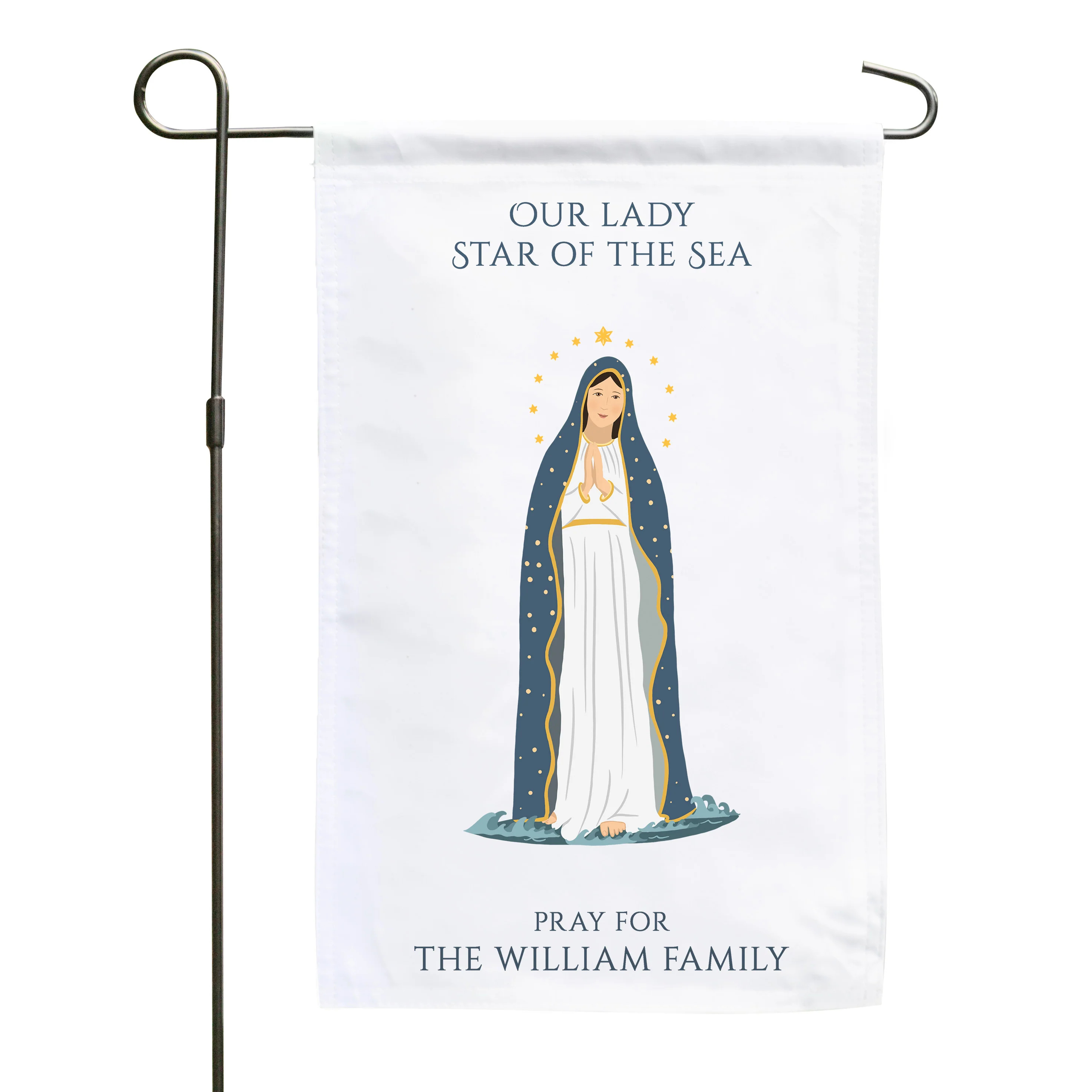 Our Lady Star of the Sea Personalized Garden Flag - Image 2