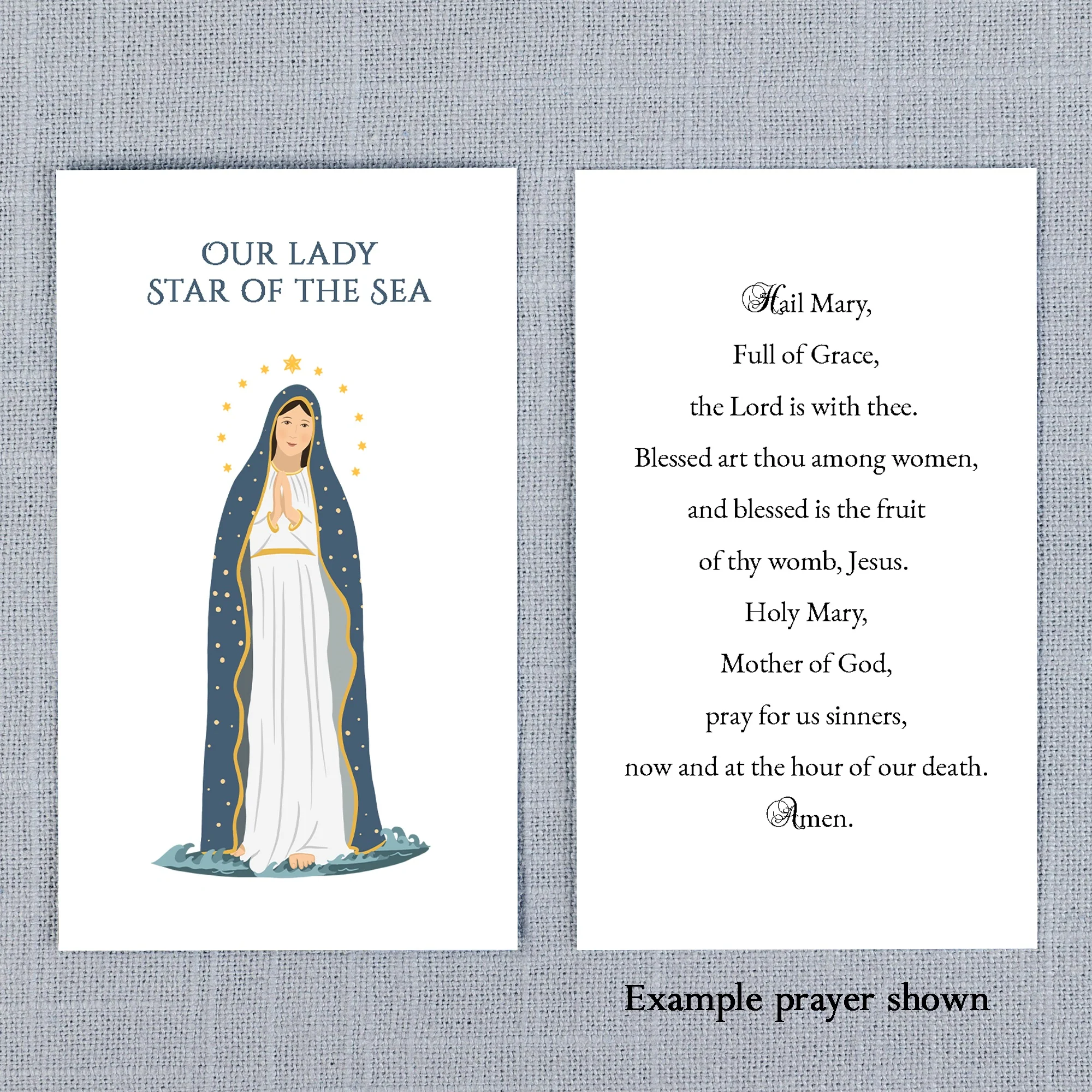 Our Lady Star of the Sea Personalized Prayer Card - Image 2