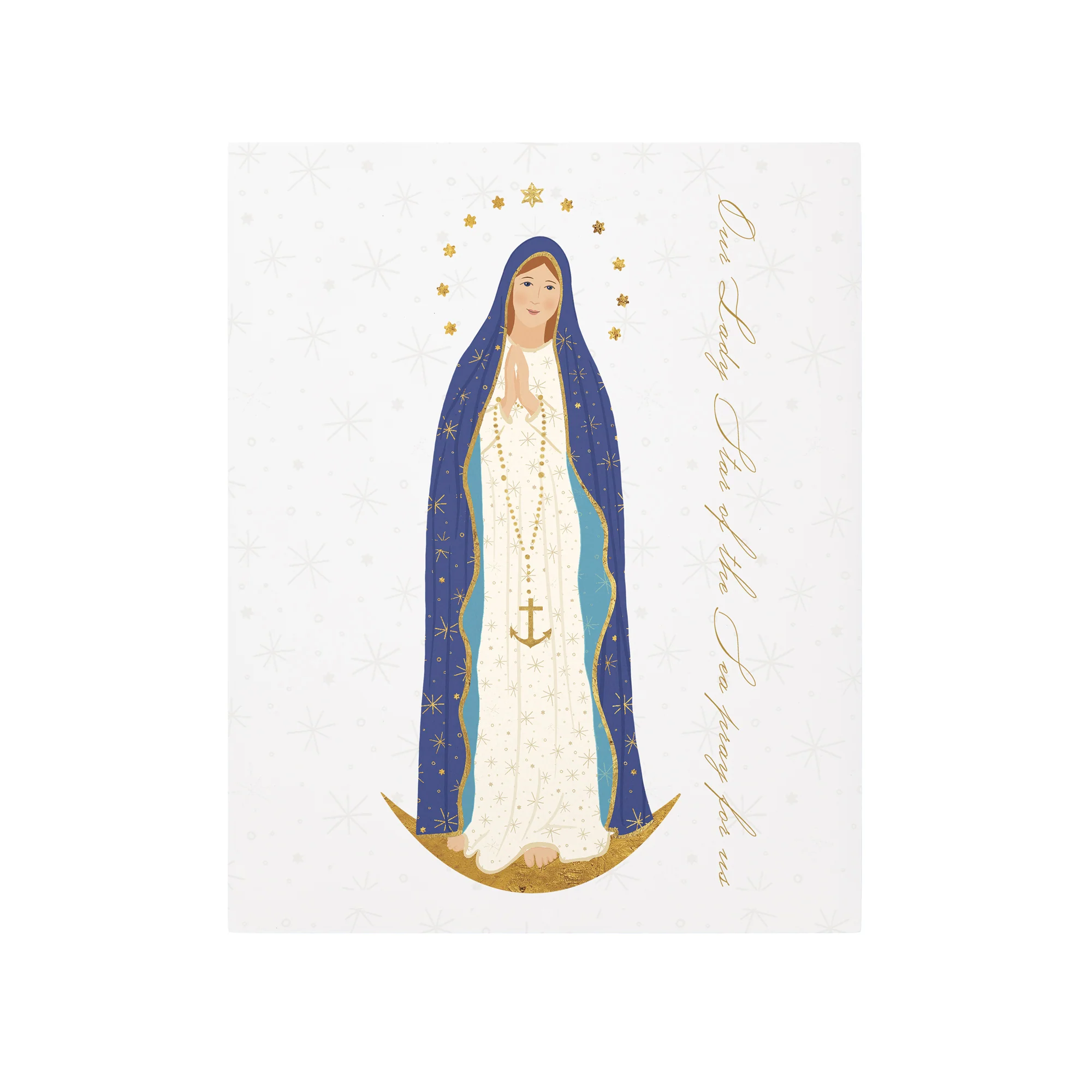 Our Lady Star of the Sea Toile Art Plaque - 8" x 10" - Image 2