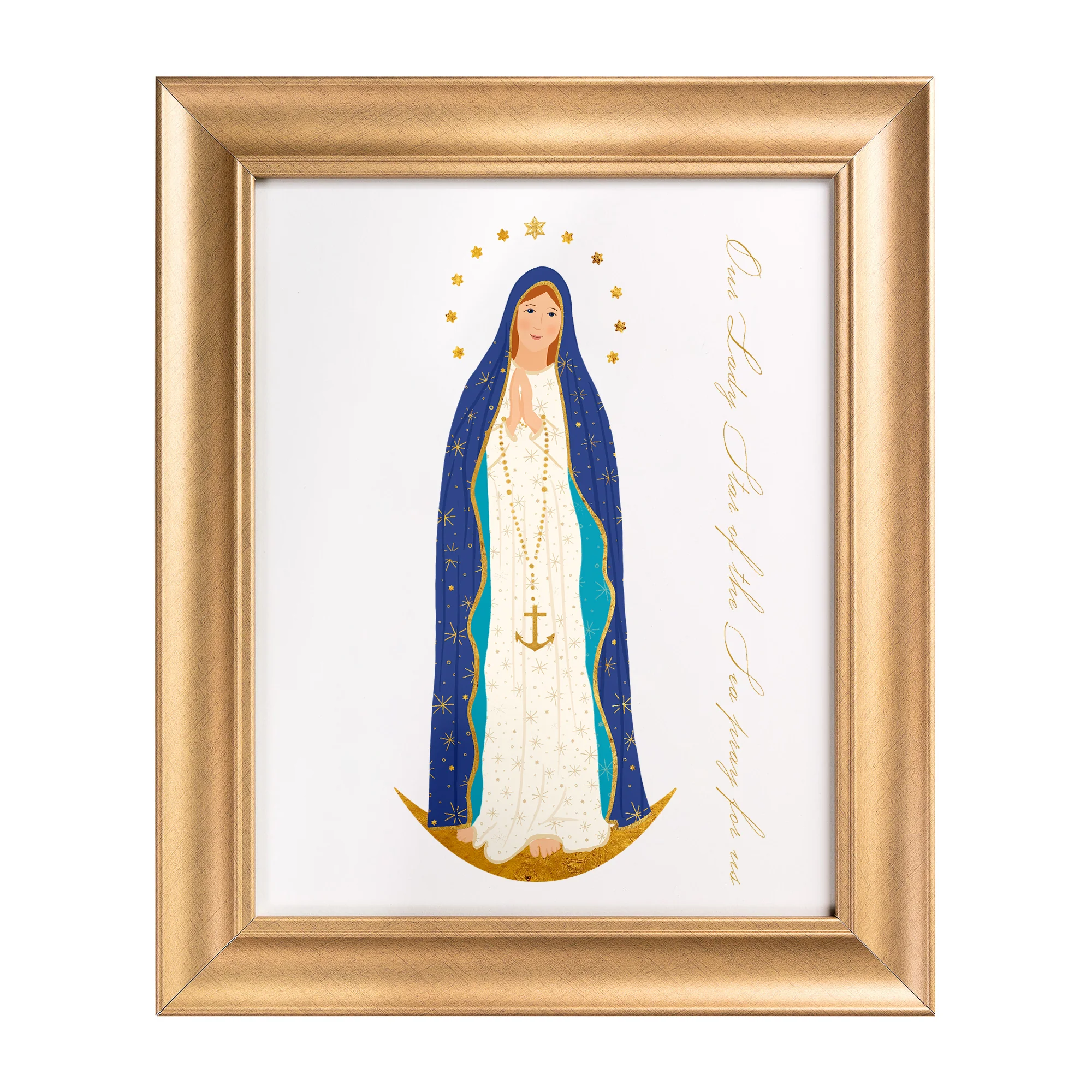 Our Lady Star of the Sea Toile Framed Art Print - 11" x 14" - Image 2