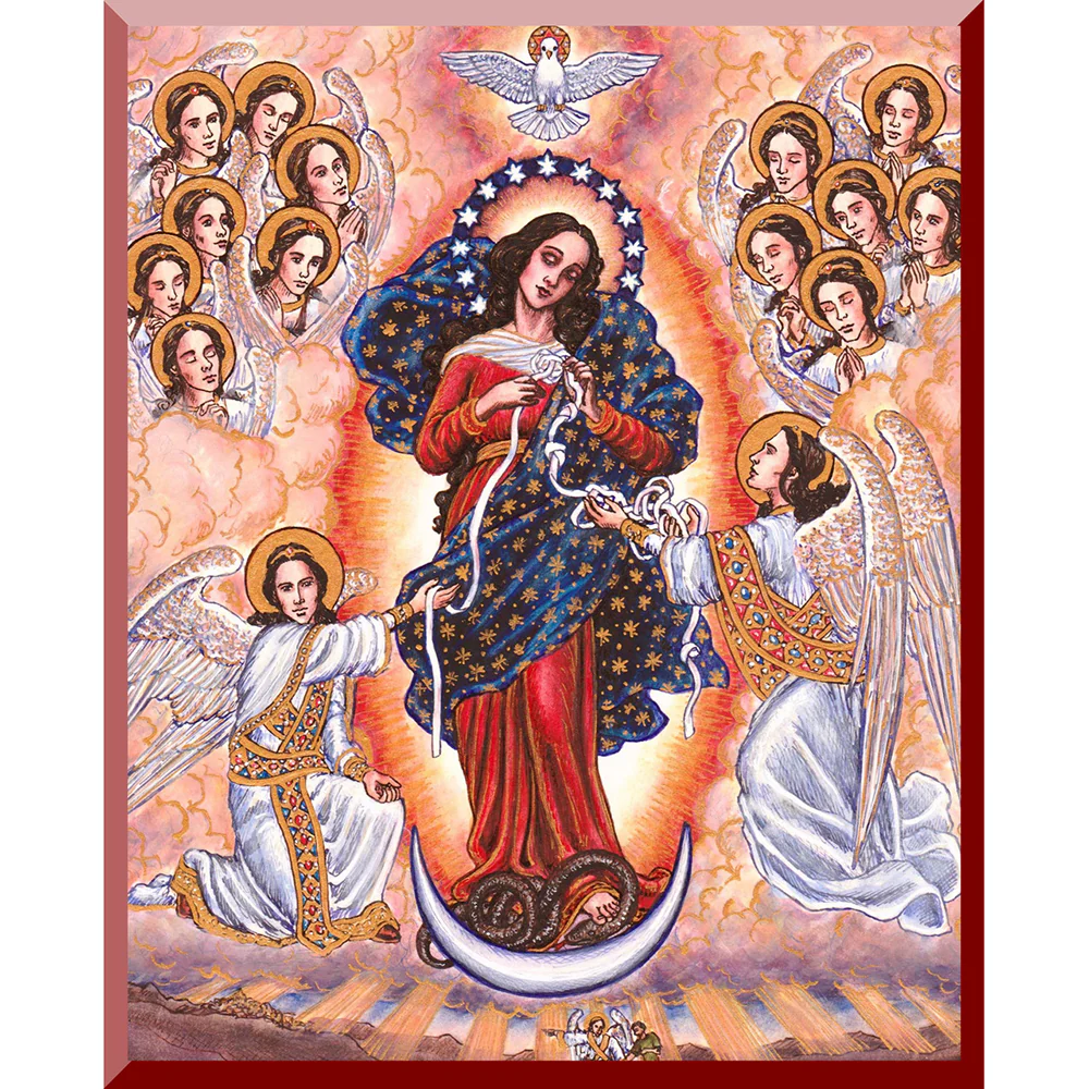 Our Lady Undoer of Knots Contemporary Wall Plaque - 8" x 10"