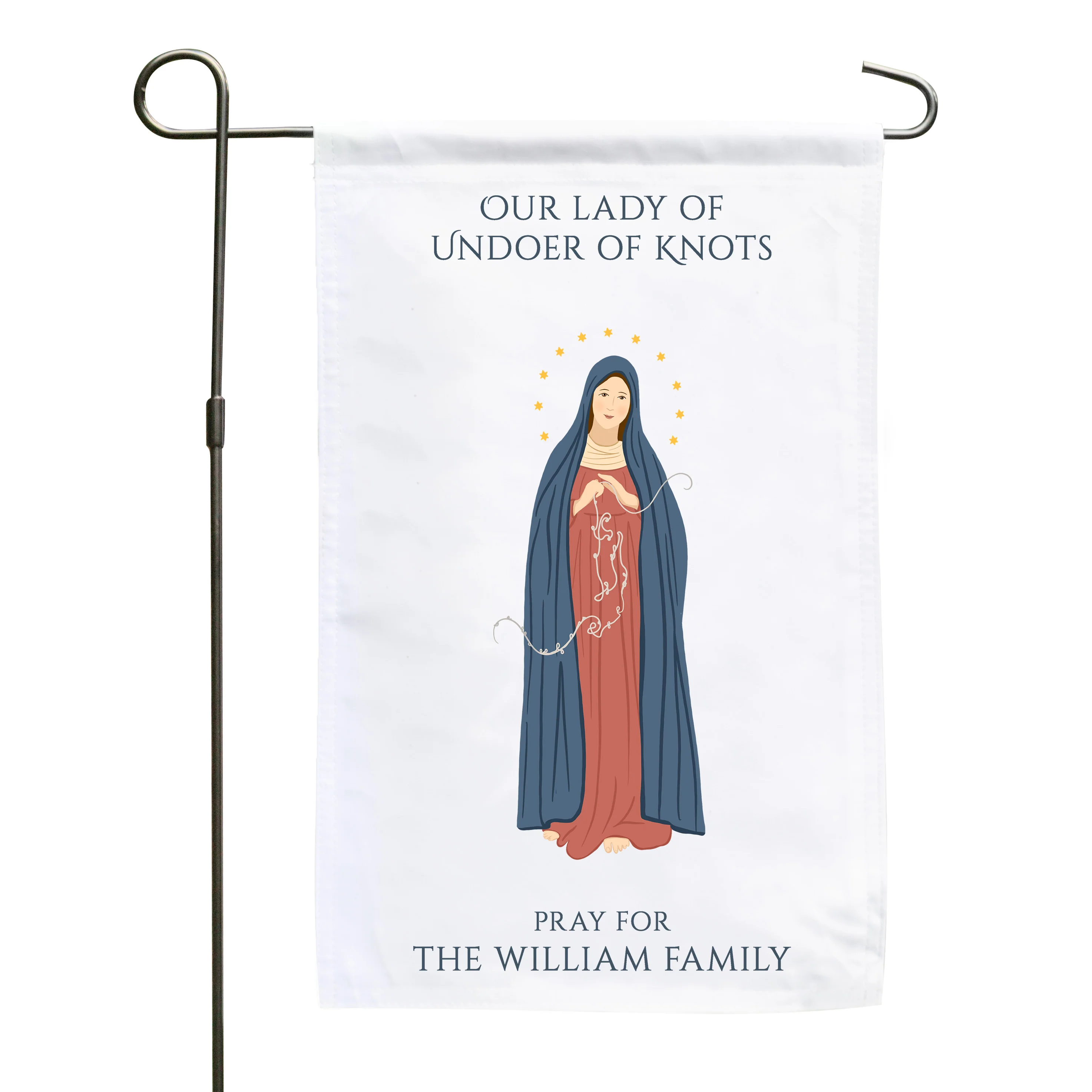 Our Lady Undoer of Knots Personalized Garden Flag - Image 2