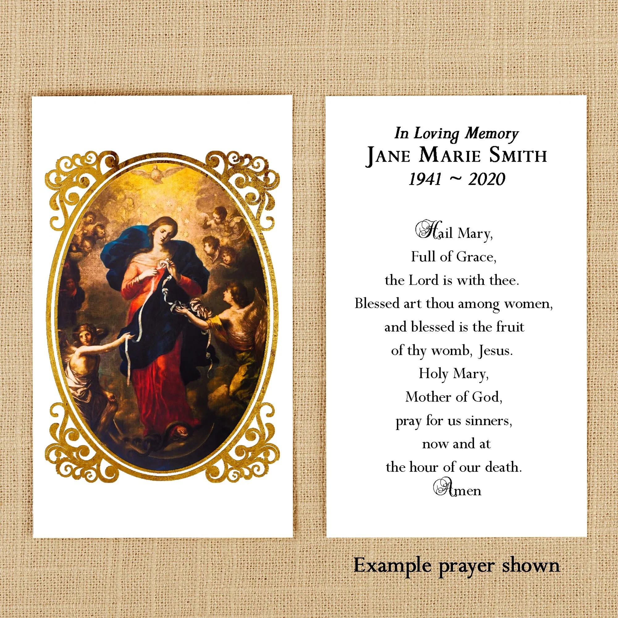Laminated Our Lady Undoer of Knots Prayer Card