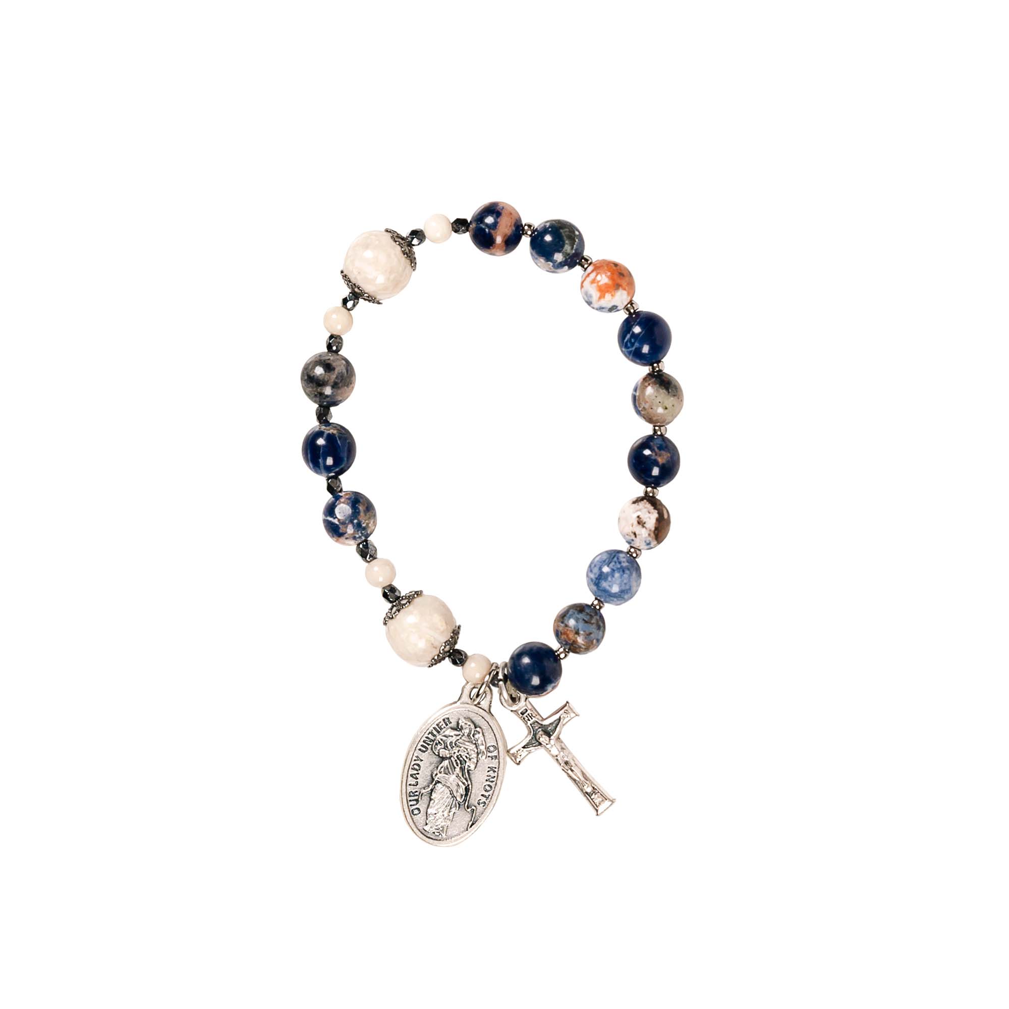 Our Lady Undoer of Knots Sodalite Rosary Bracelet - Image 2