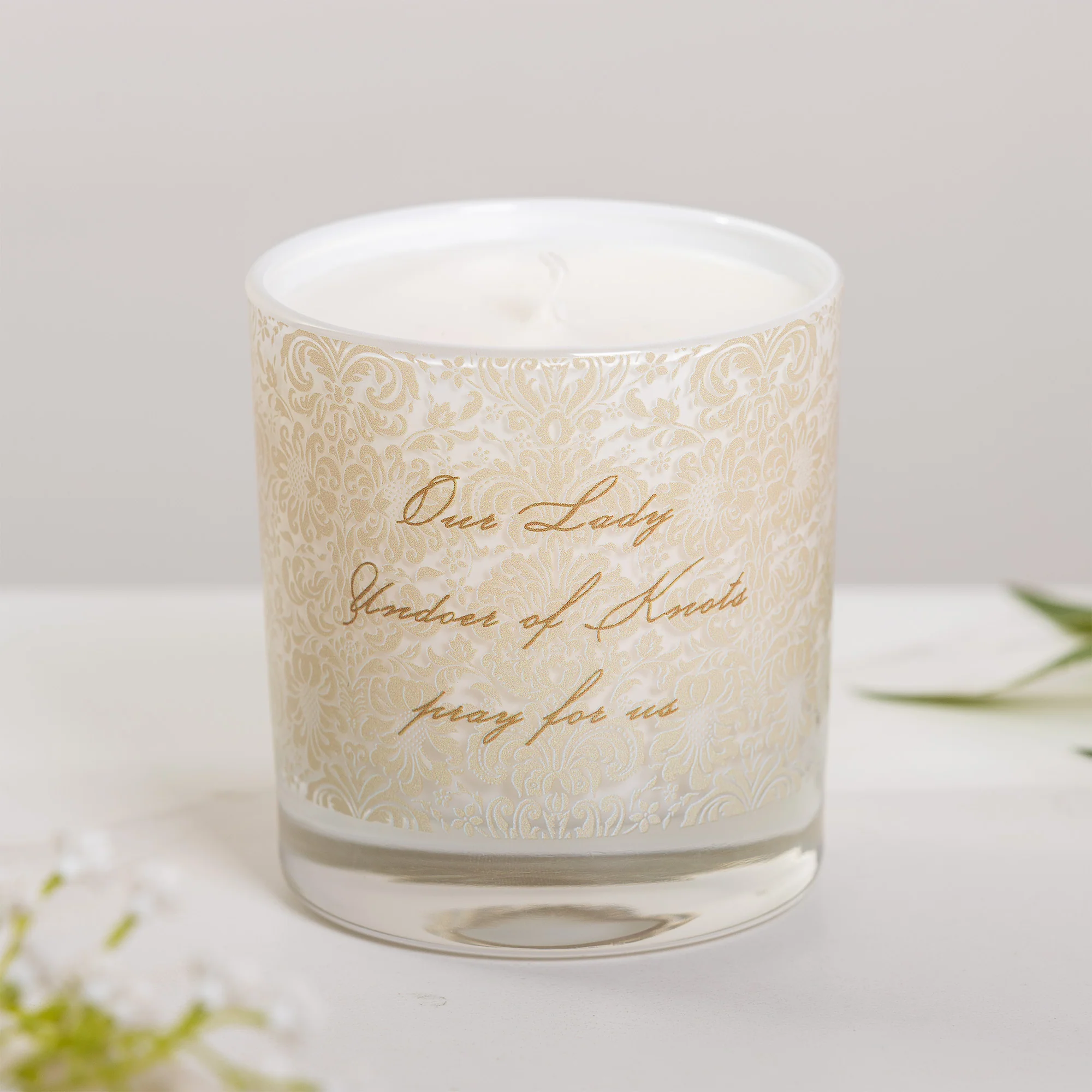 Our Lady Undoer of Knots Toile Candle - Image 2