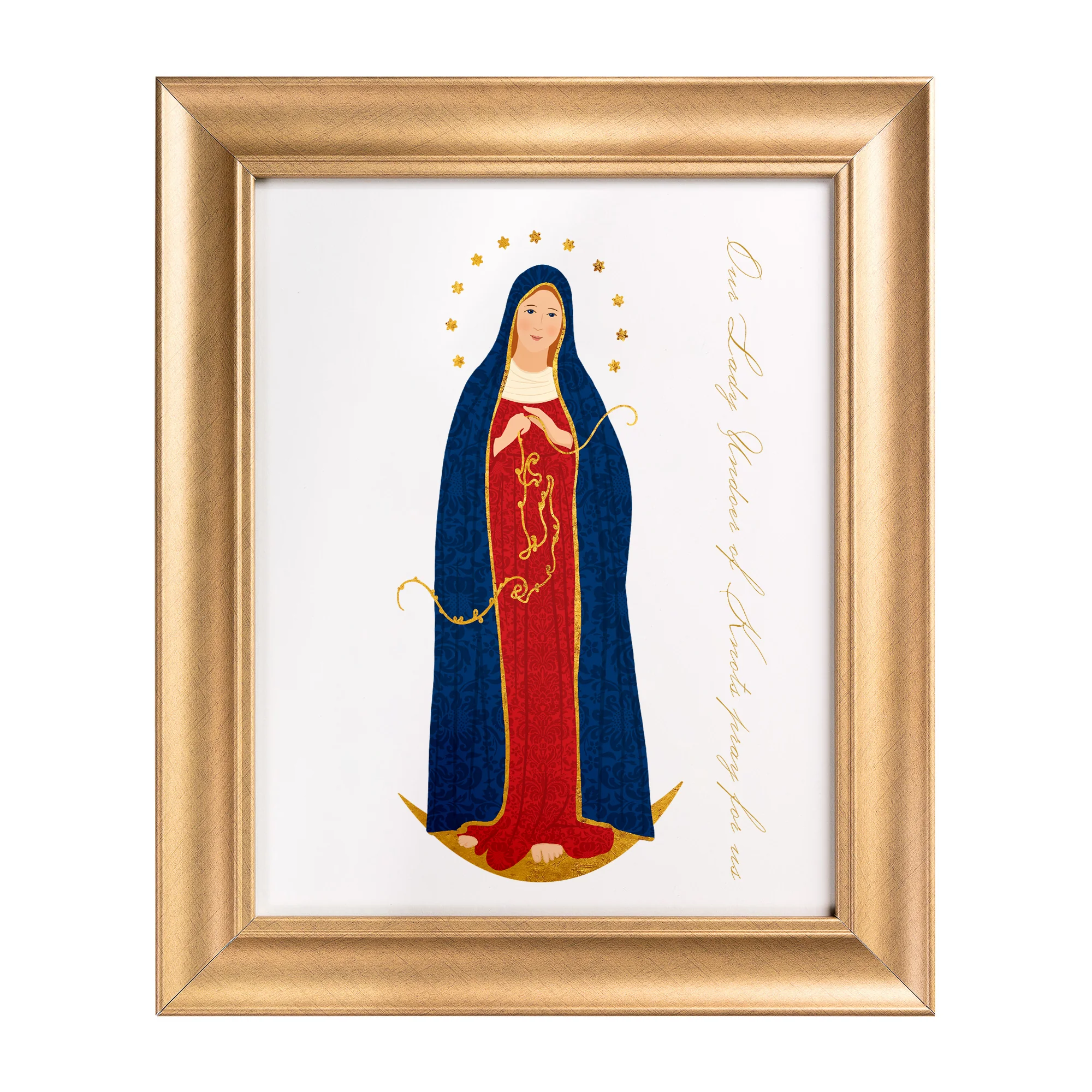 Our Lady Undoer of Knots Toile Framed Art Print - 11" x 14" - Image 2
